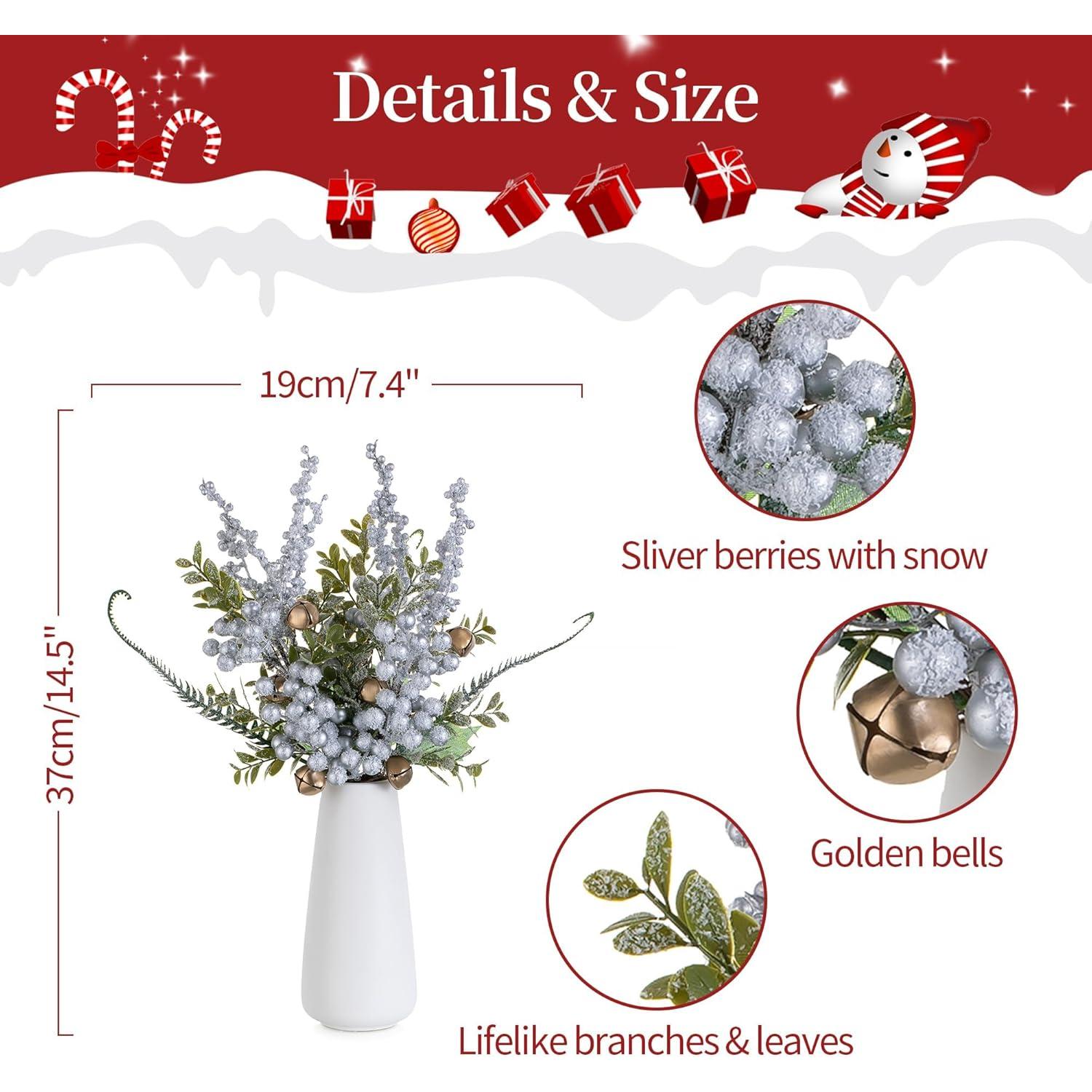 Ramo Floral Artificial de Navidad Blosmon con Jarrón 36.8 cm