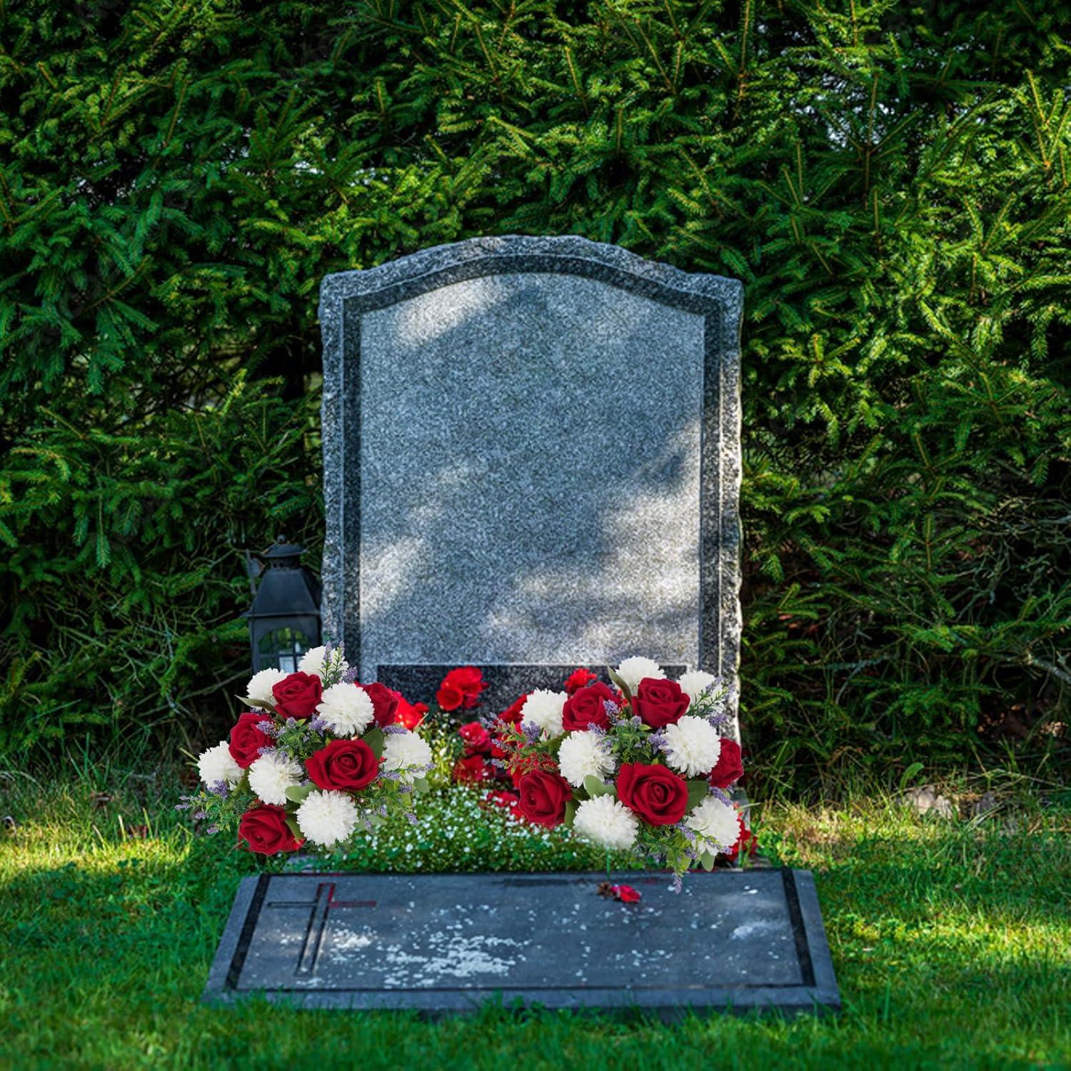 Ramo de flores artificiales HO2NLE con rosa roja y crisantemos 30 cm