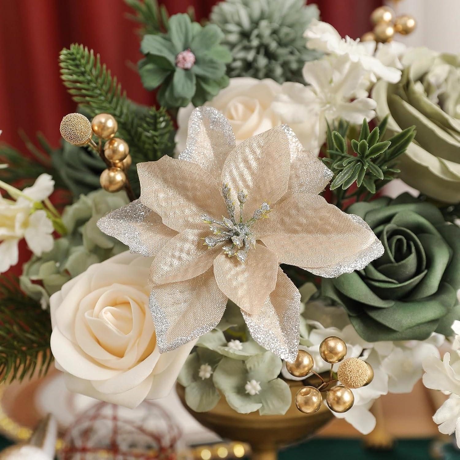 Juego de Flores Artificiales Koroni para Decoración Navideña