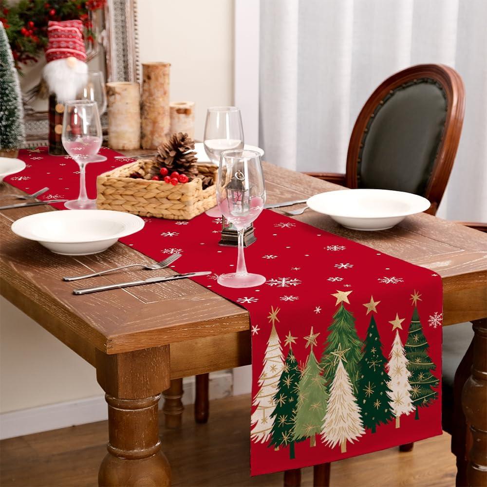 Caminito de Mesa de Navidad GEEORY 33x183 cm Rojo