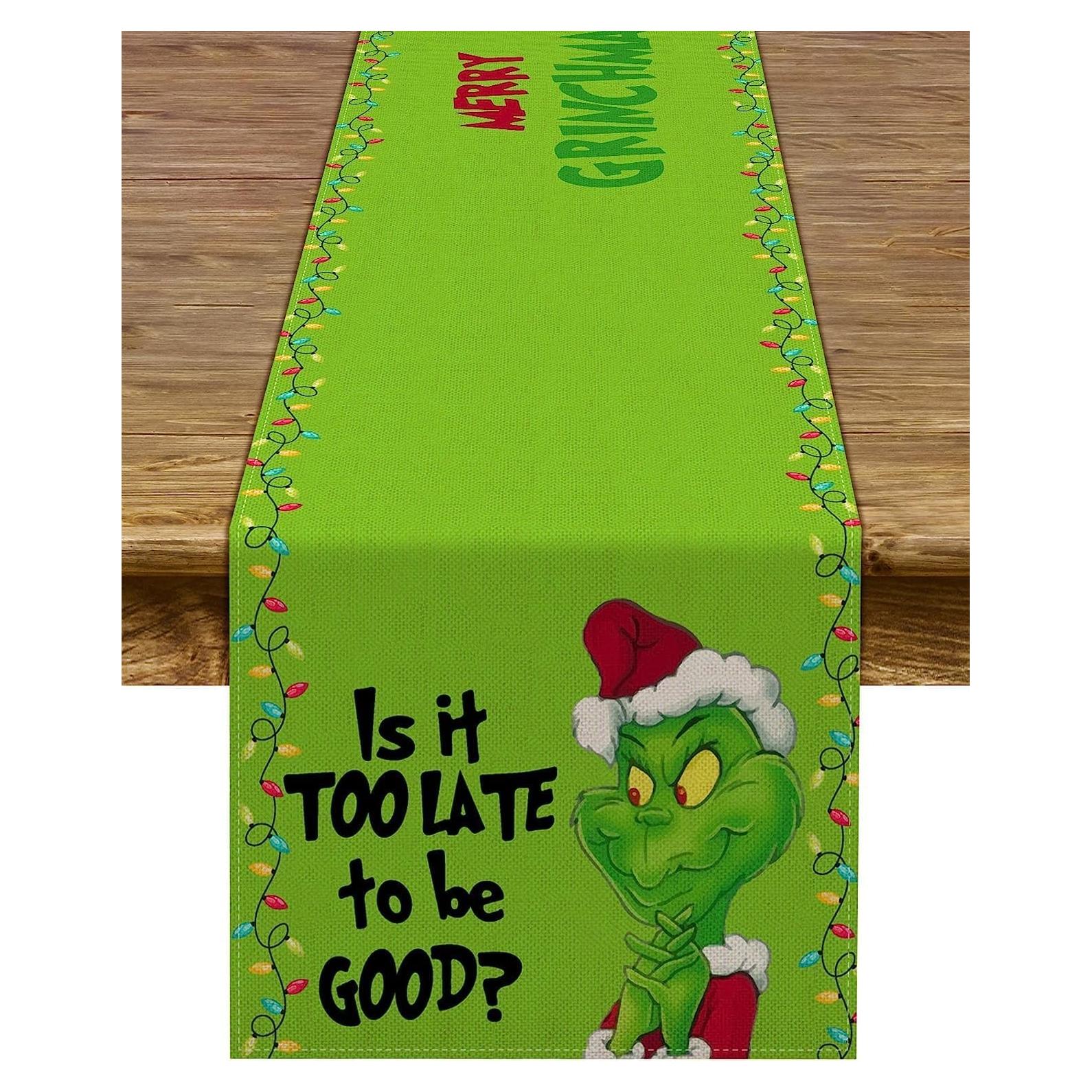 Camino de Mesa de Navidad Pudodo Verde Lino 33x180cm