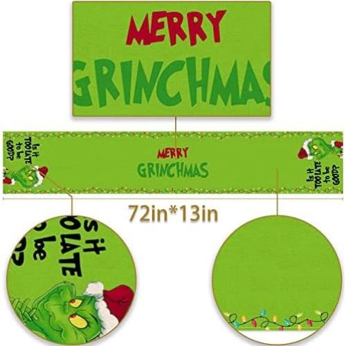 Camino de Mesa de Navidad Pudodo Verde Lino 33x180cm