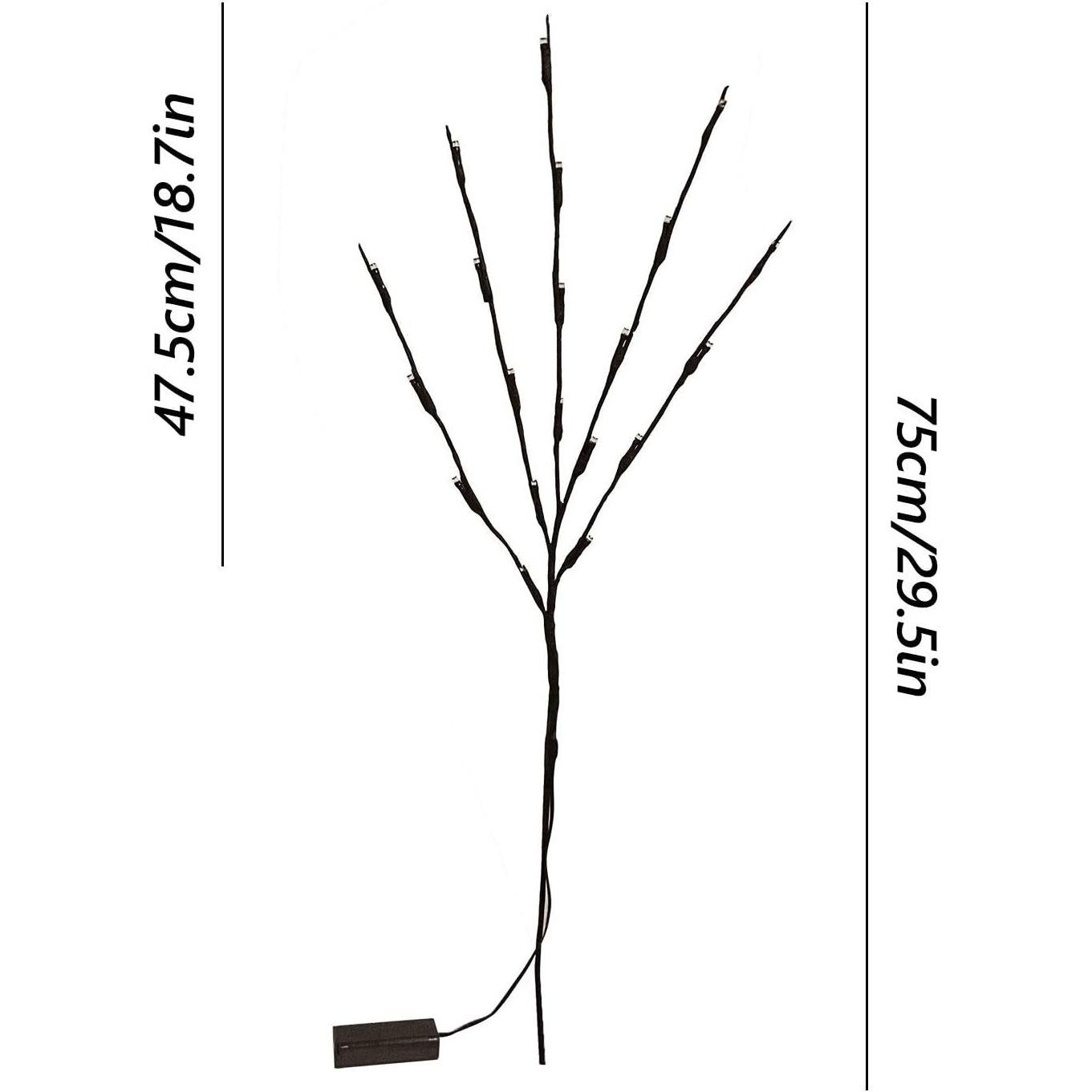Luces de Rama LED XIANMU 76 cm 20 Bombillas Blanco Cálido