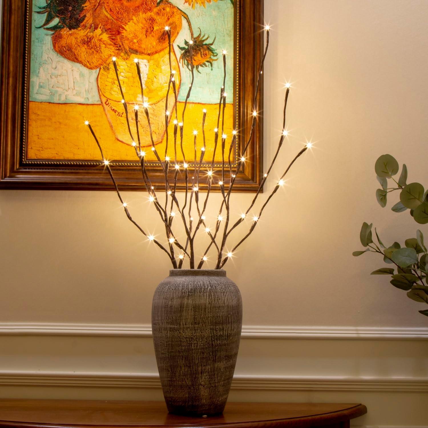 Luces de Ramas de Sauce PEIDUO 76cm 3PK 60 LED Calidez