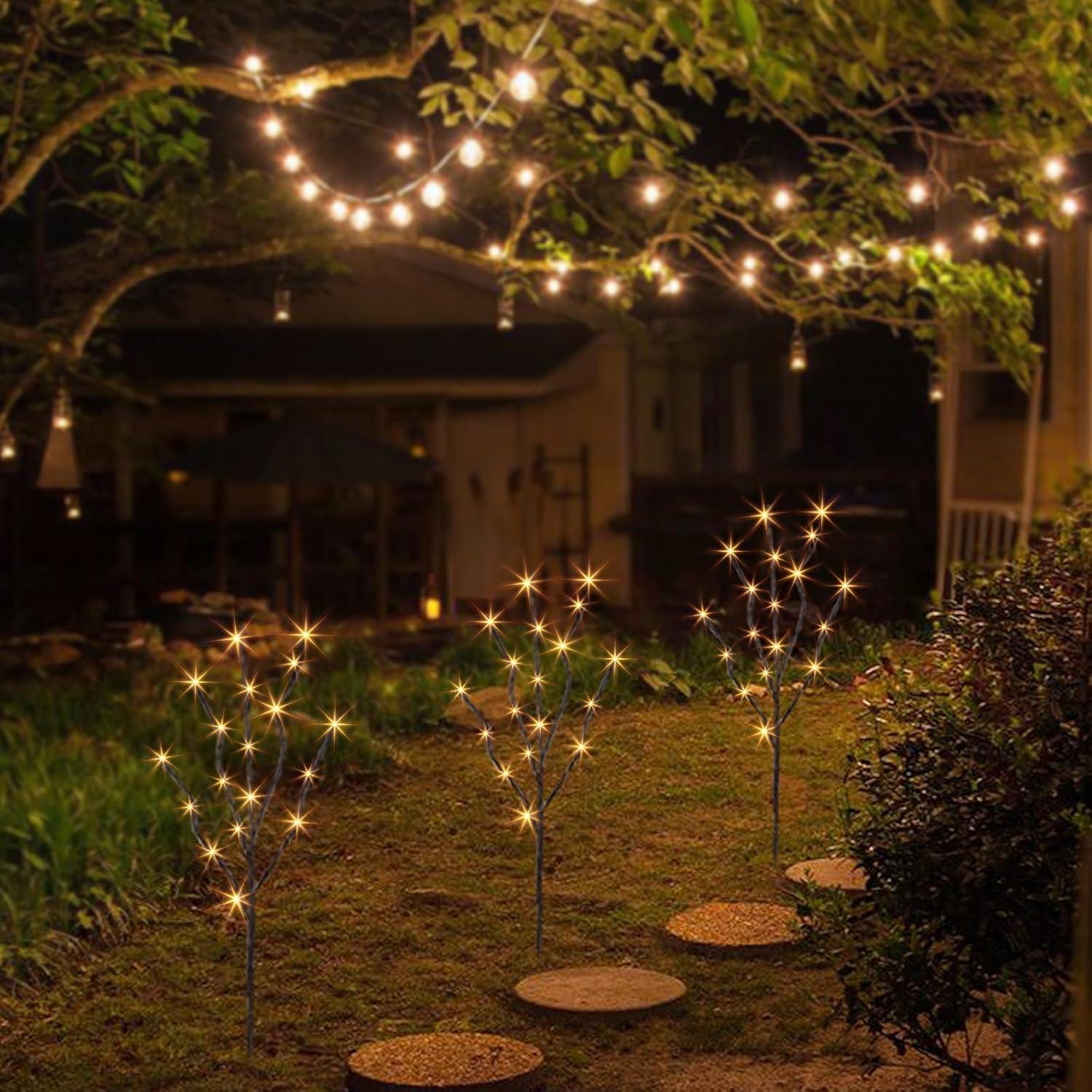 Luces de Ramas de Sauce PEIDUO 76cm 3PK 60 LED Calidez