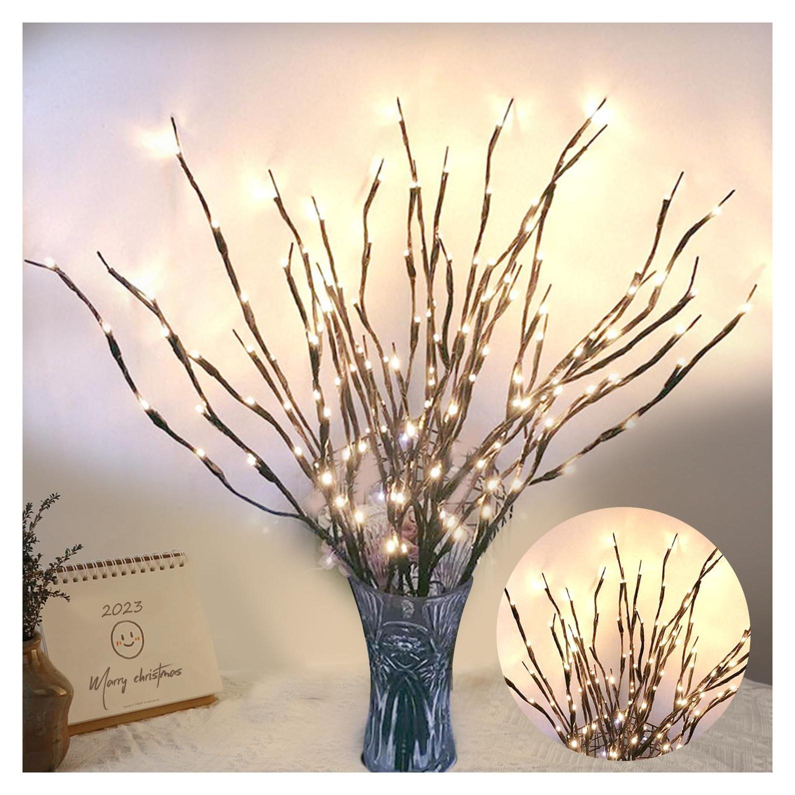 Luces de Rama LED DK177 2 Paquetes 76.2 cm 20 Bombillas Blancas