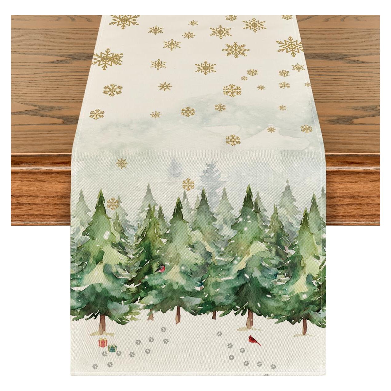 Corredor de Mesa Artoid Mode Verde 33x183 cm Decoración Navidad