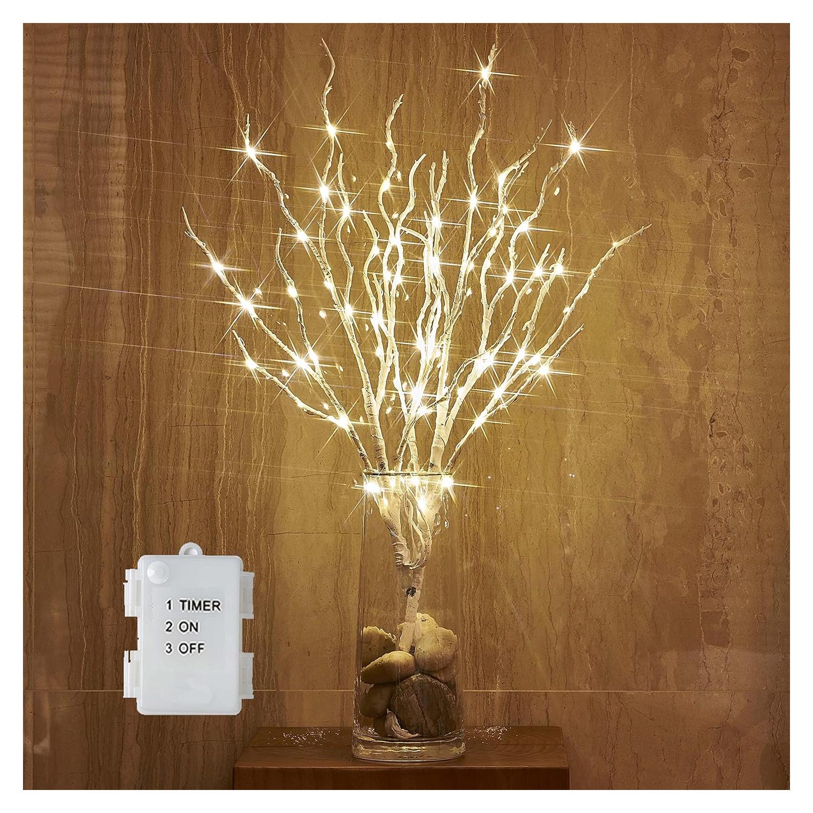 Ramas Iluminadas BAOLITVINE 70 Luces 45.72cm Temporizador