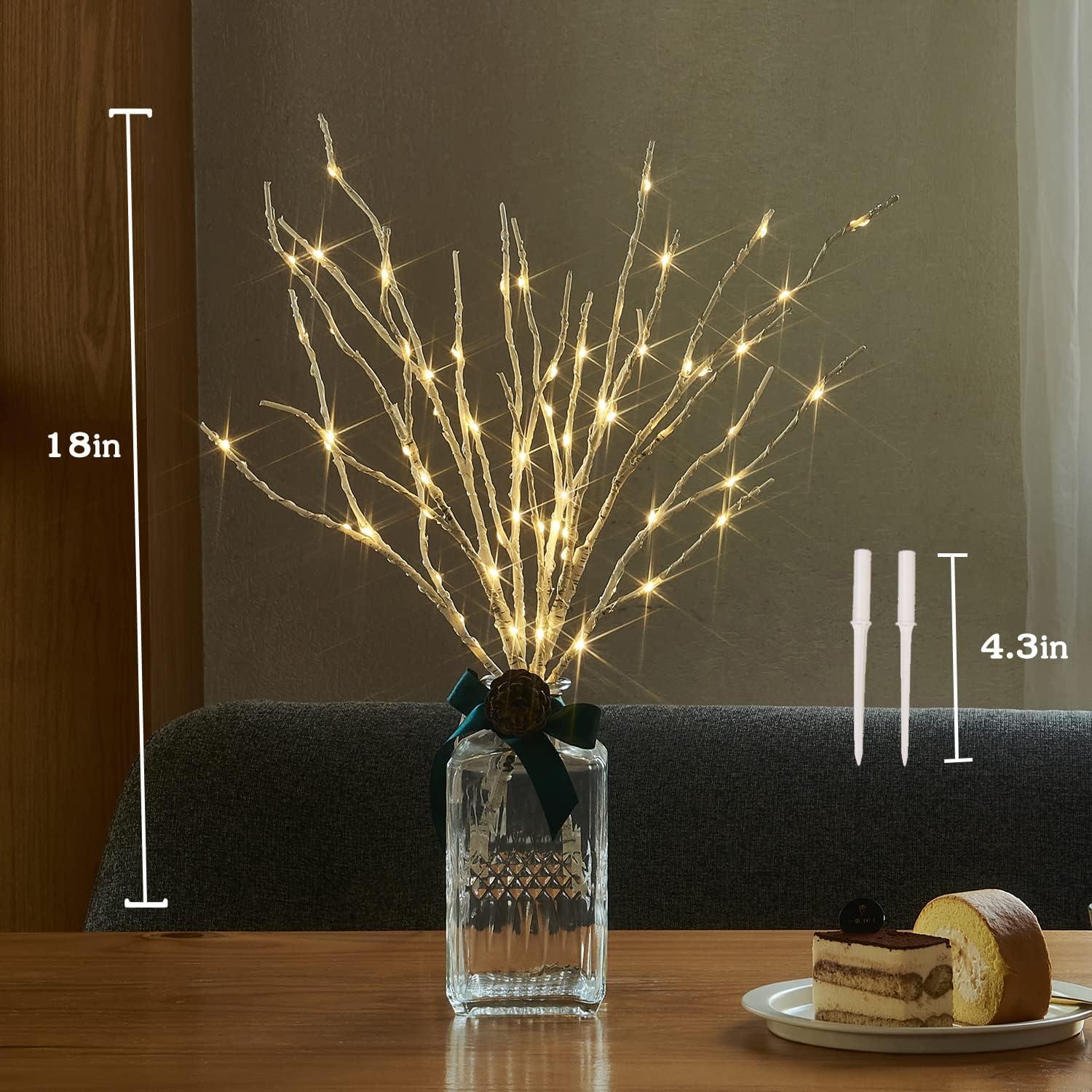 Ramas Iluminadas BAOLITVINE 70 Luces 45.72cm Temporizador