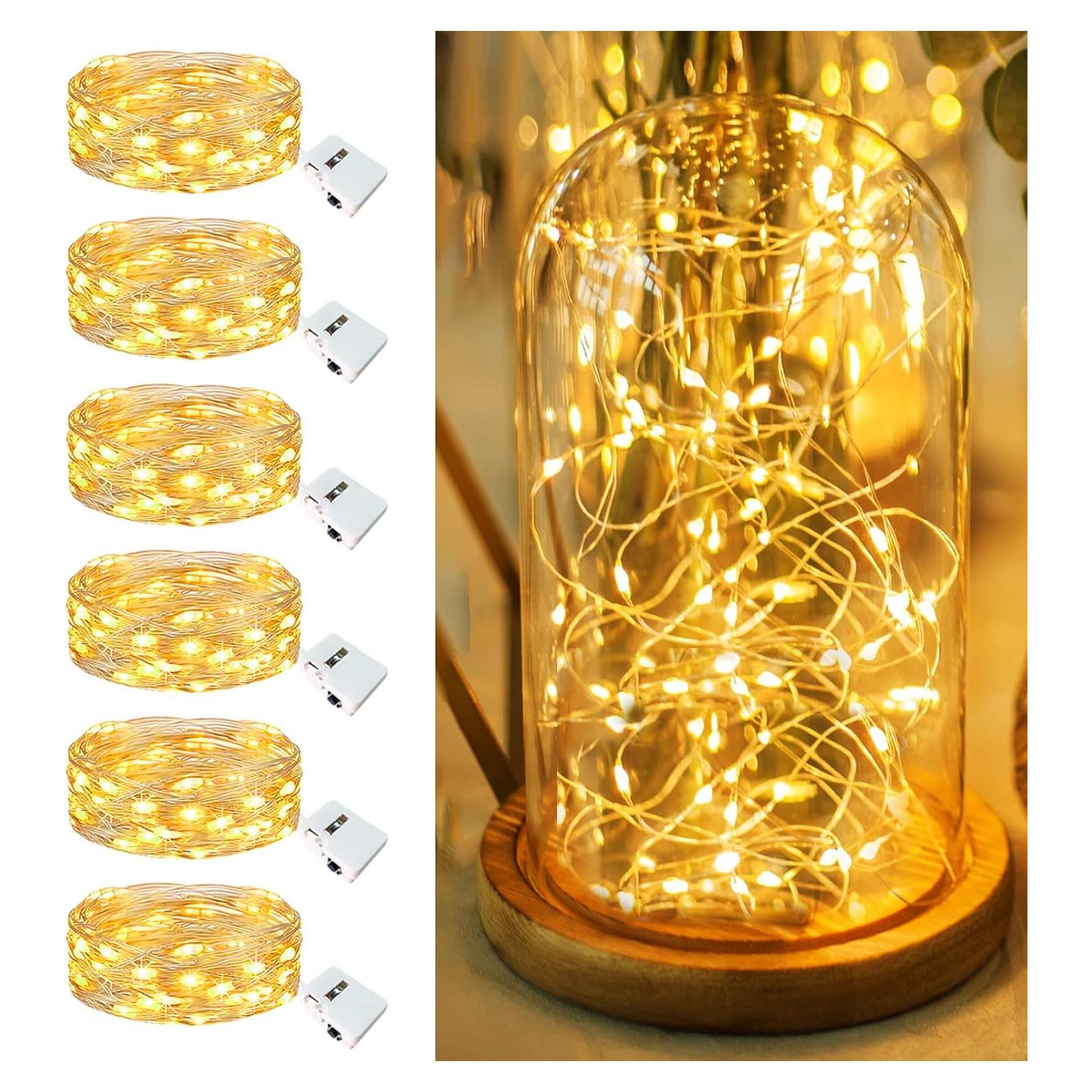 Paquete de 6 Luces de Hadas a Batería Fairdeer 2.13m LED IP65