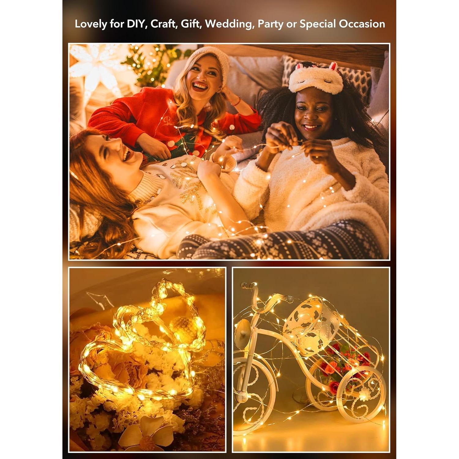 Minetom 6 Luces de Hadas con Batería CR2032 2.13m 20 LED