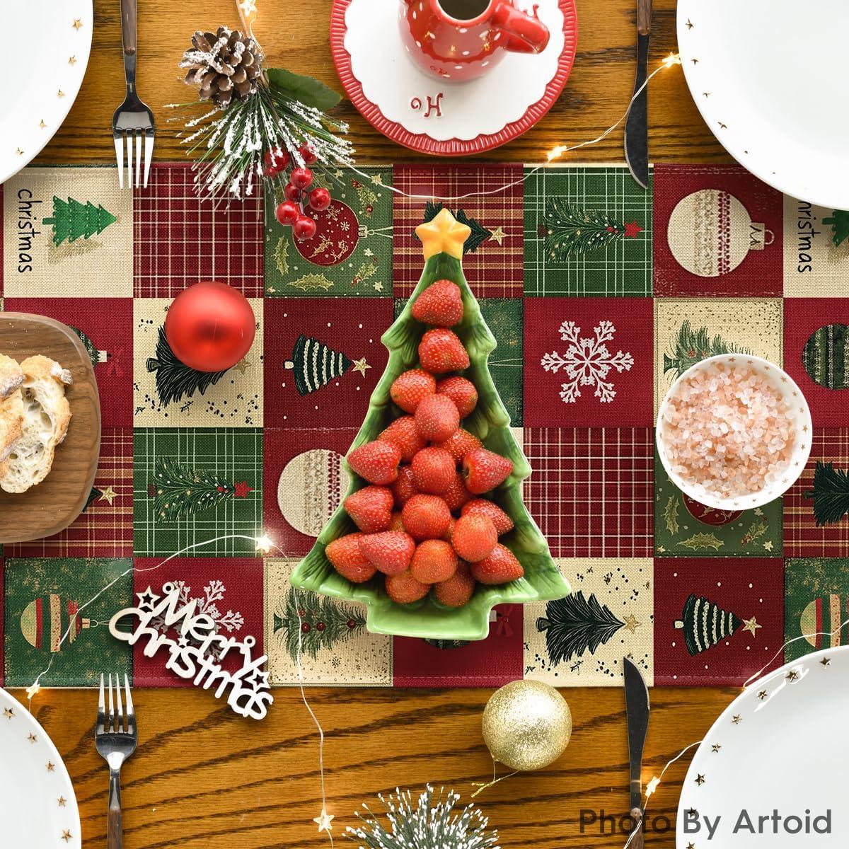 Caminito de Mesa Artoid Mode 33x183 cm Rojo Decoración Navidad