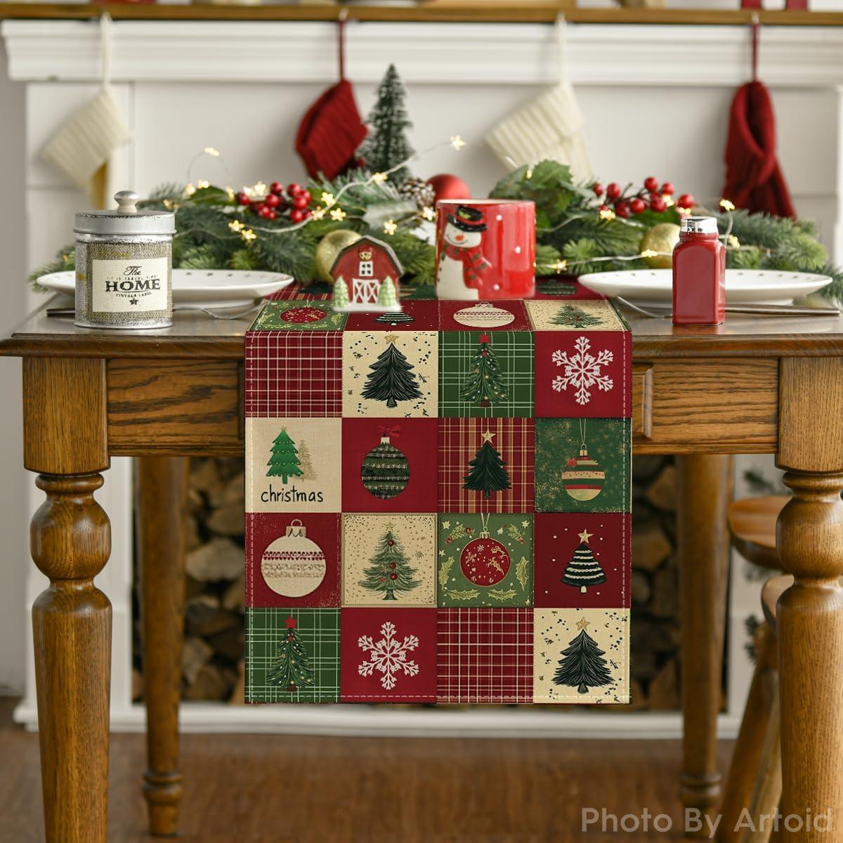 Caminito de Mesa Artoid Mode 33x183 cm Rojo Decoración Navidad