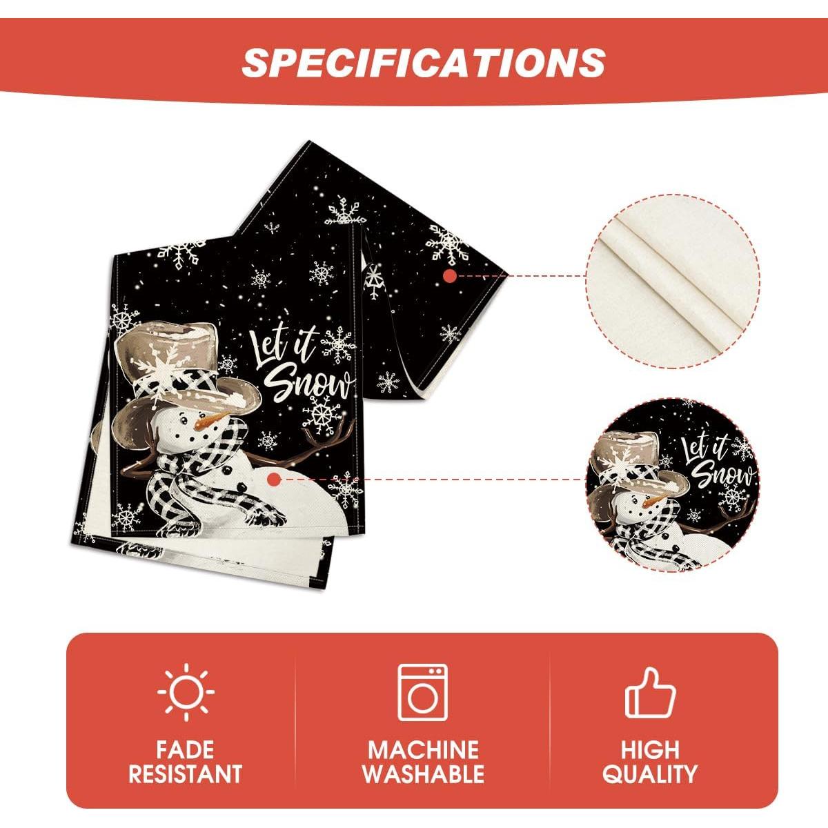 Corredor de Mesa Artoid Mode Negro 33x183 cm Decoración Navidad