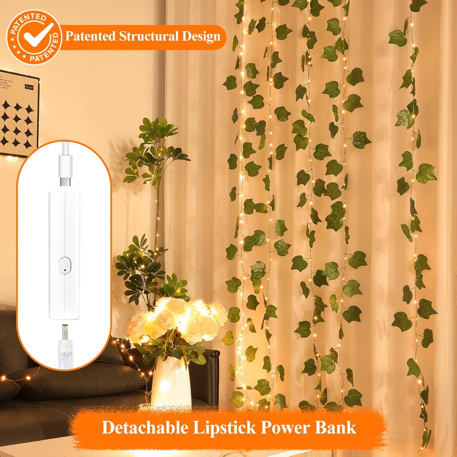 Luces de Hadas LED Lakumu 5M Blanco Cálido Recargables con Temporizador