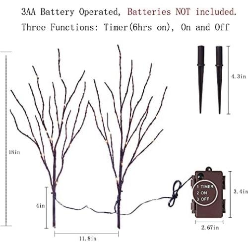 Ramas de Sauce LED Hairui 45CM 70 Luces Cálidas Decoración
