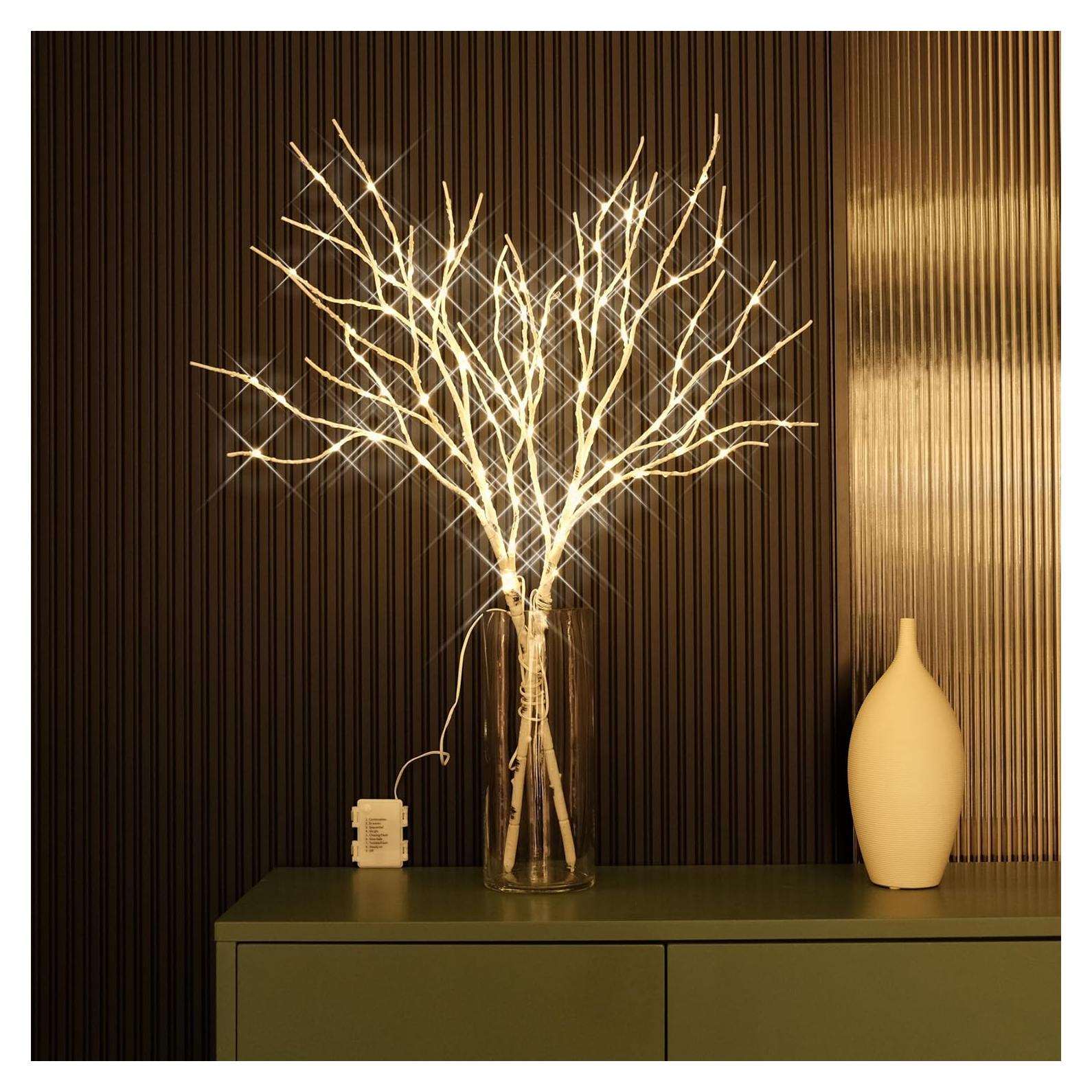 Ramas Iluminadas Artificiales 84cm Nicedepot 100 LED Blancas