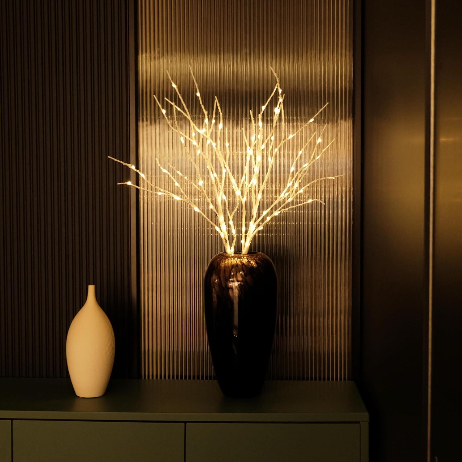 Ramas Iluminadas Artificiales 84cm Nicedepot 100 LED Blancas