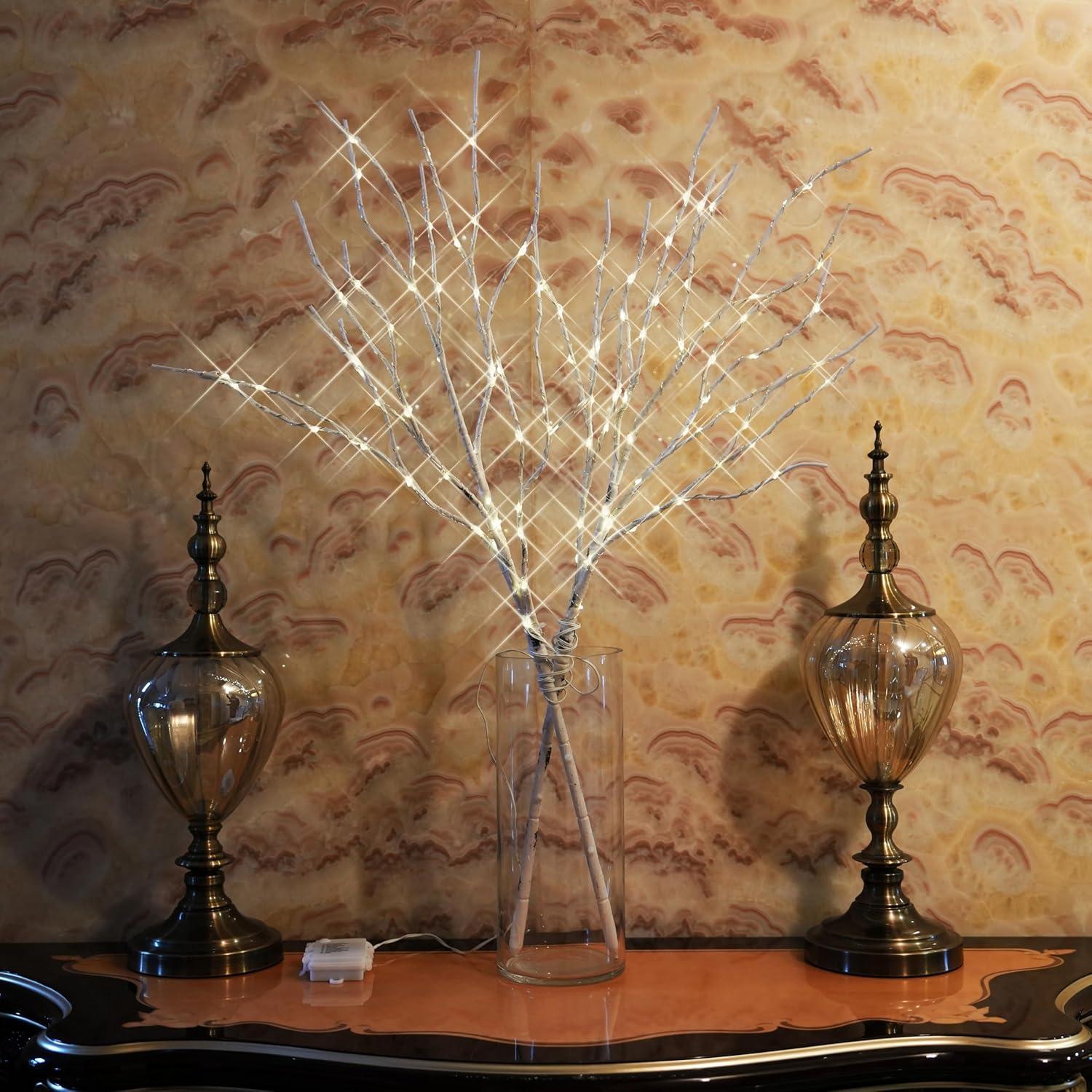 Ramas Iluminadas Artificiales 84cm Nicedepot 100 LED Blancas