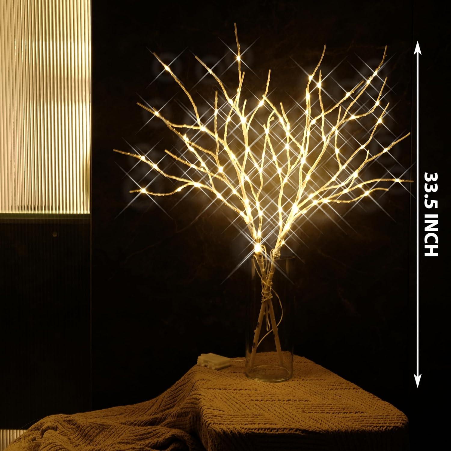 Ramas Iluminadas Artificiales 84cm Nicedepot 100 LED Blancas