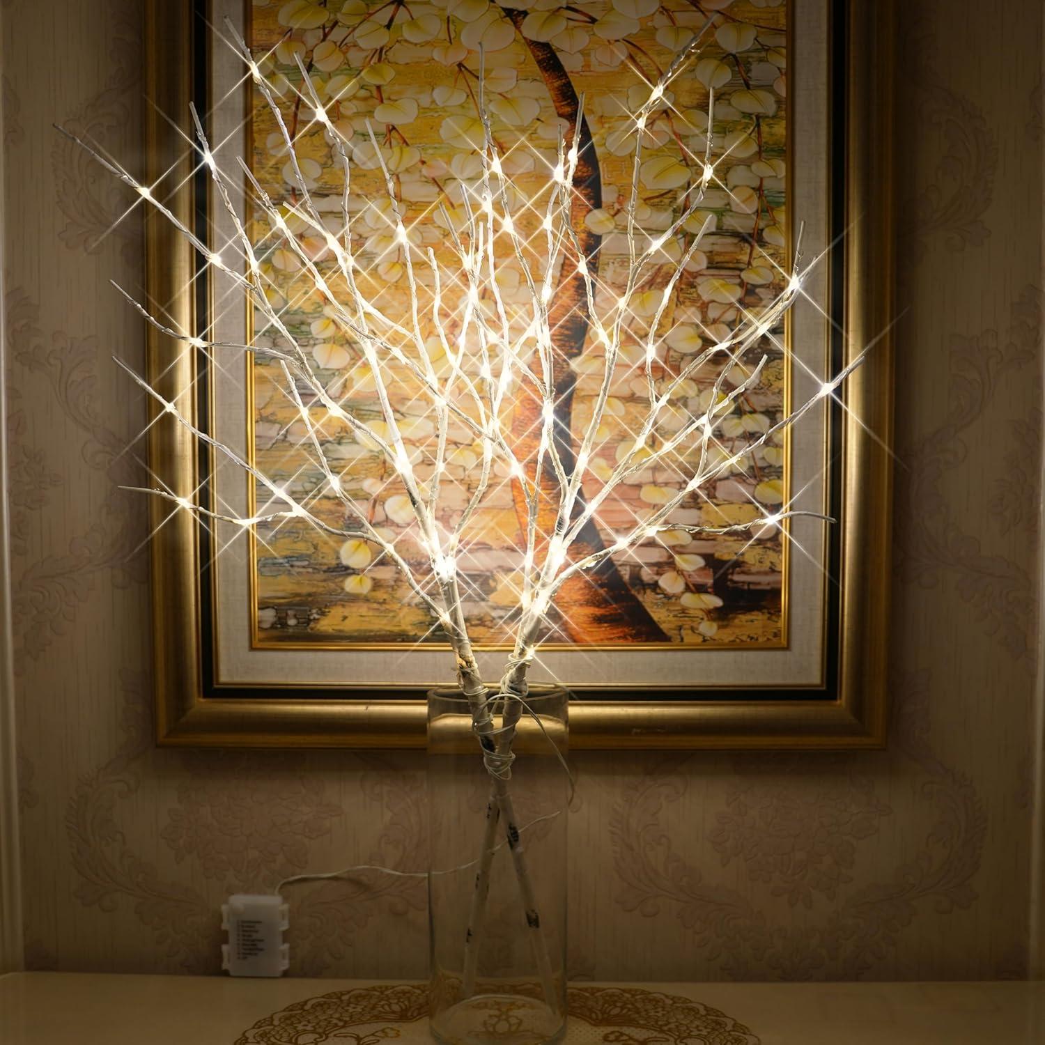 Ramas Iluminadas Artificiales 84cm Nicedepot 100 LED Blancas