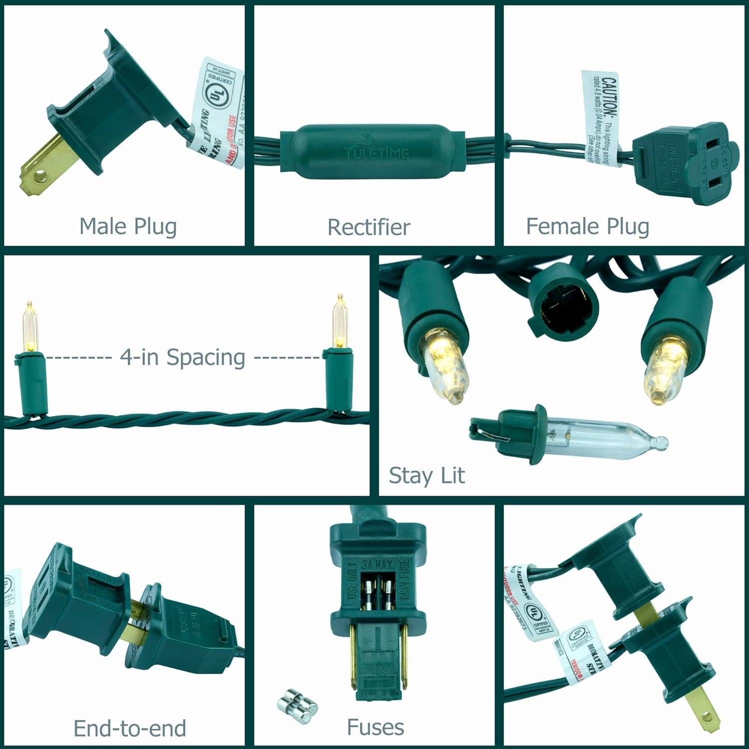 Cadena de Luces LED 200 Bombillas Yuletime 20m Blanco Cálido