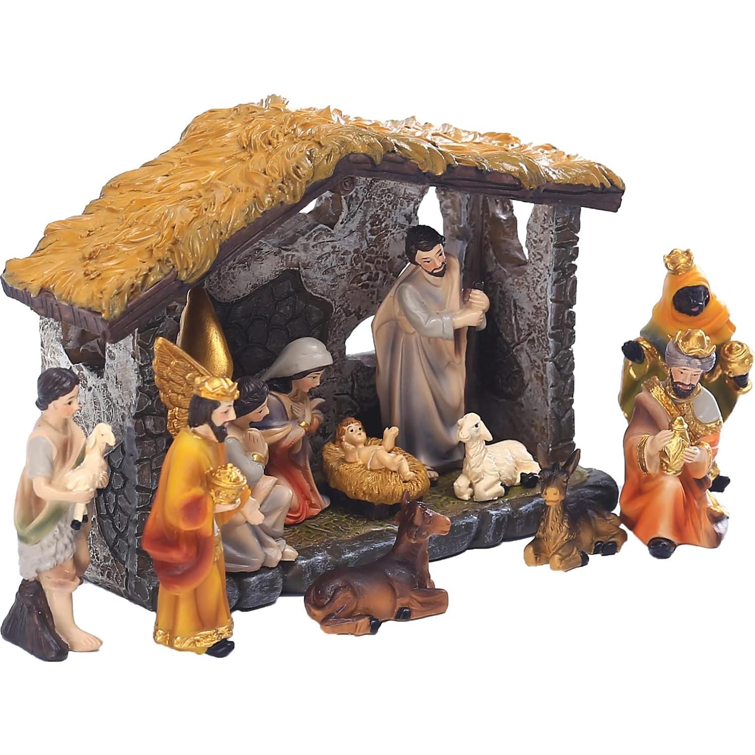 Juego de Natividad 12 Piezas MACLARONX Escena Navideña