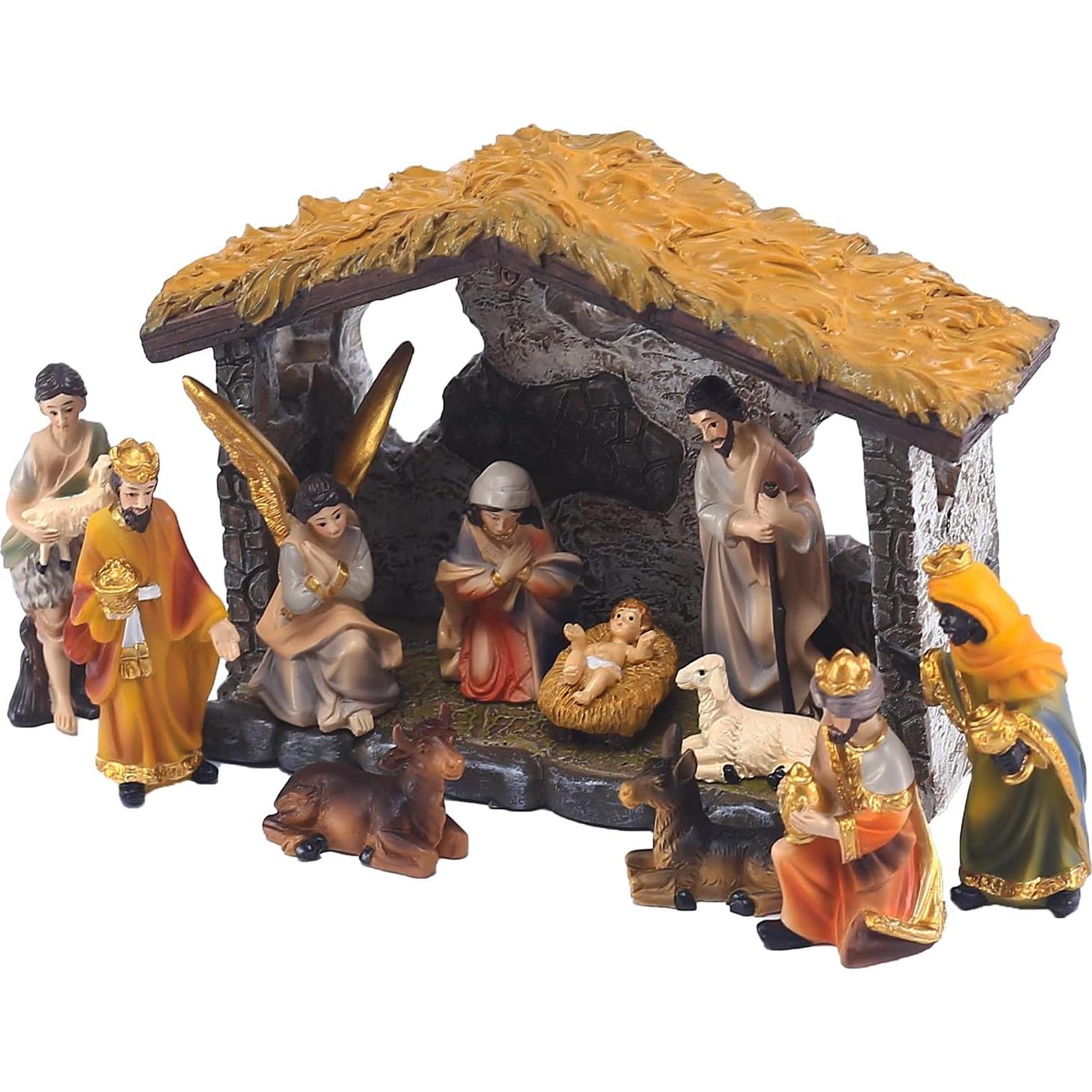 Juego de Natividad 12 Piezas MACLARONX Escena Navideña