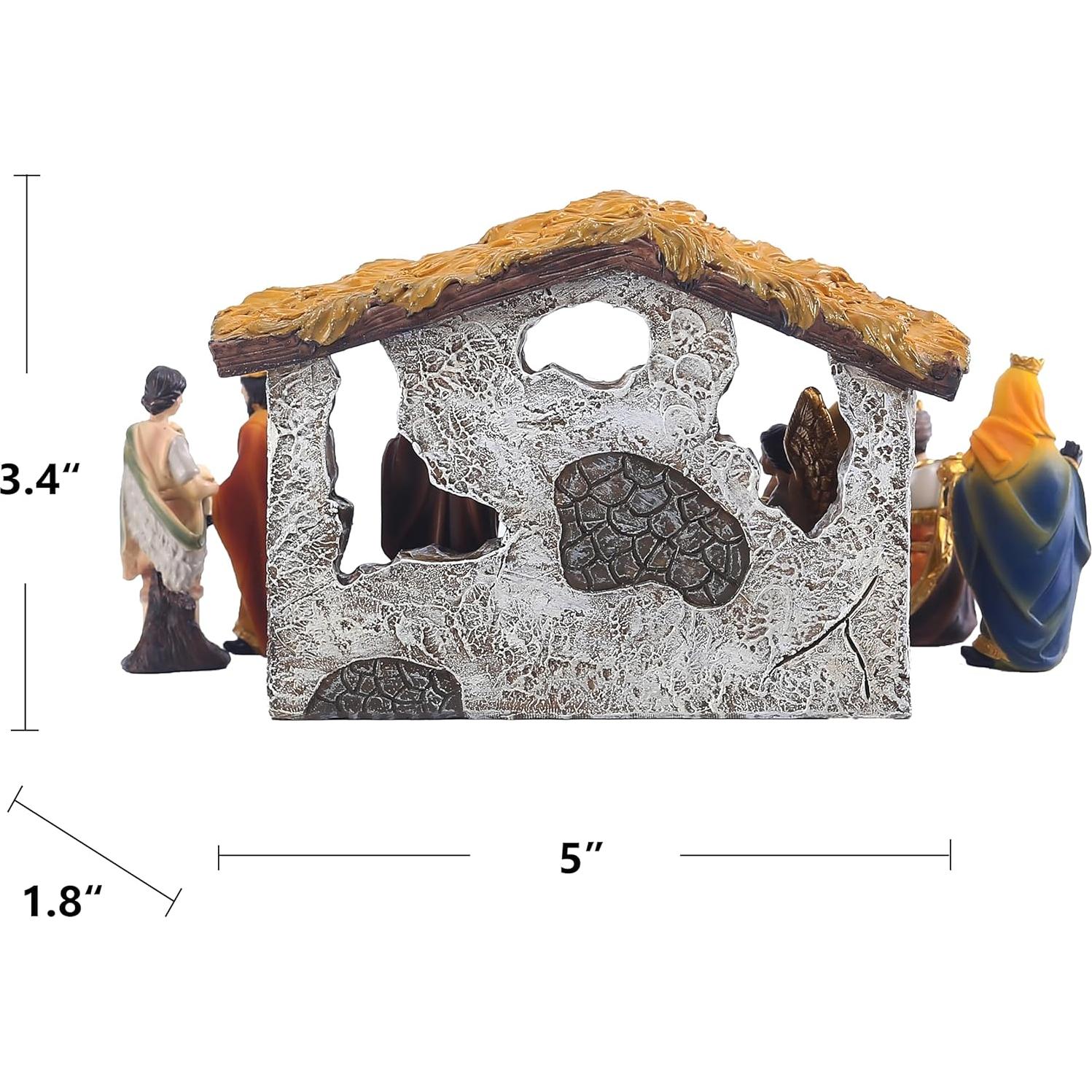 Juego de Natividad 12 Piezas MACLARONX Escena Navideña