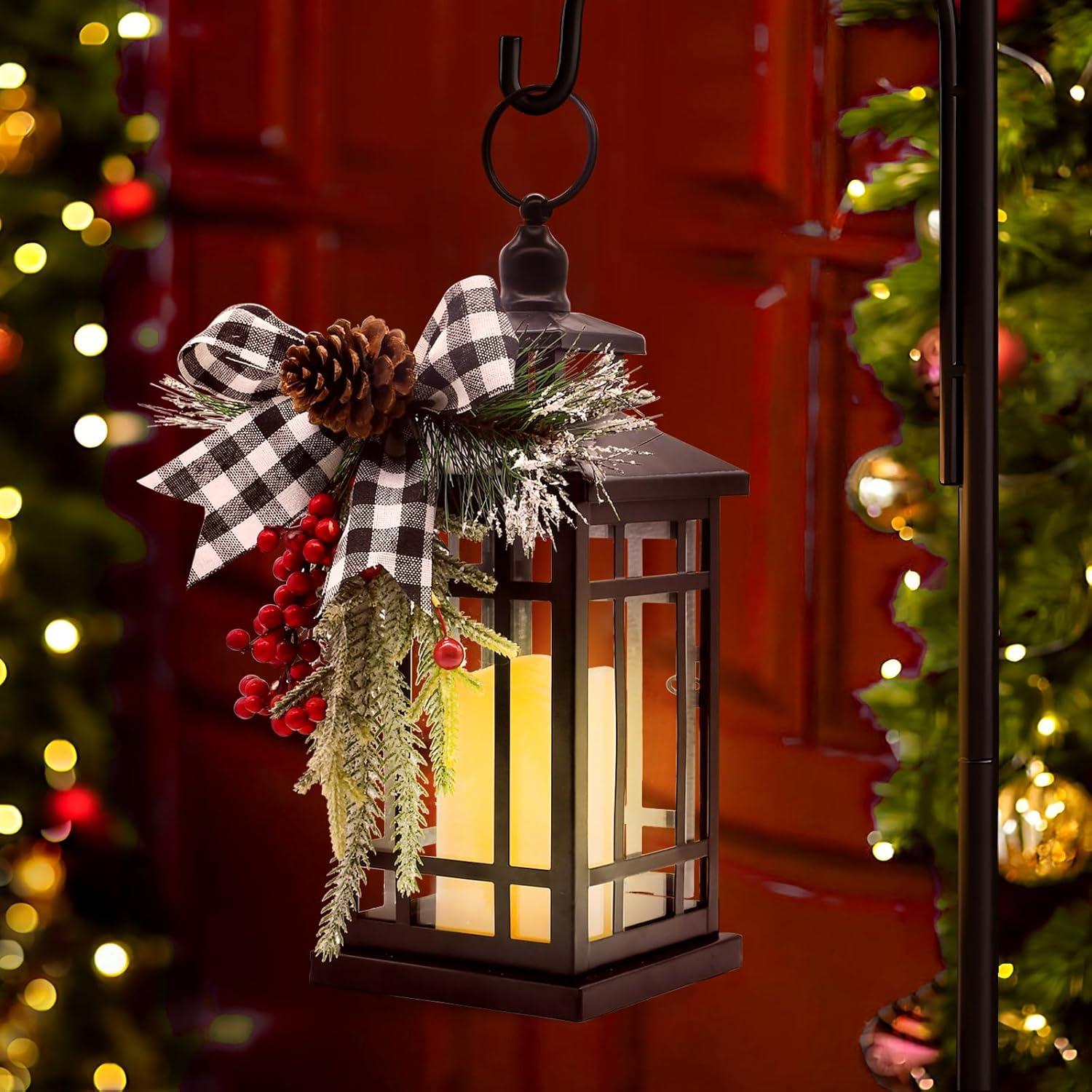 Linterna de Vela Vintage LED JUNHAO 14" Negra Decorativa