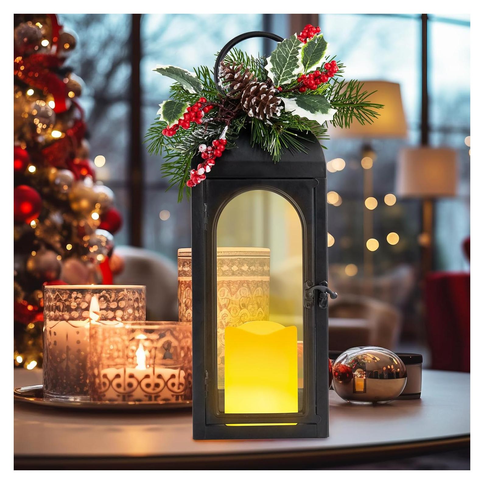 Faroles Navideños Decorativos WONDER GARDEN 40 cm con Luz LED