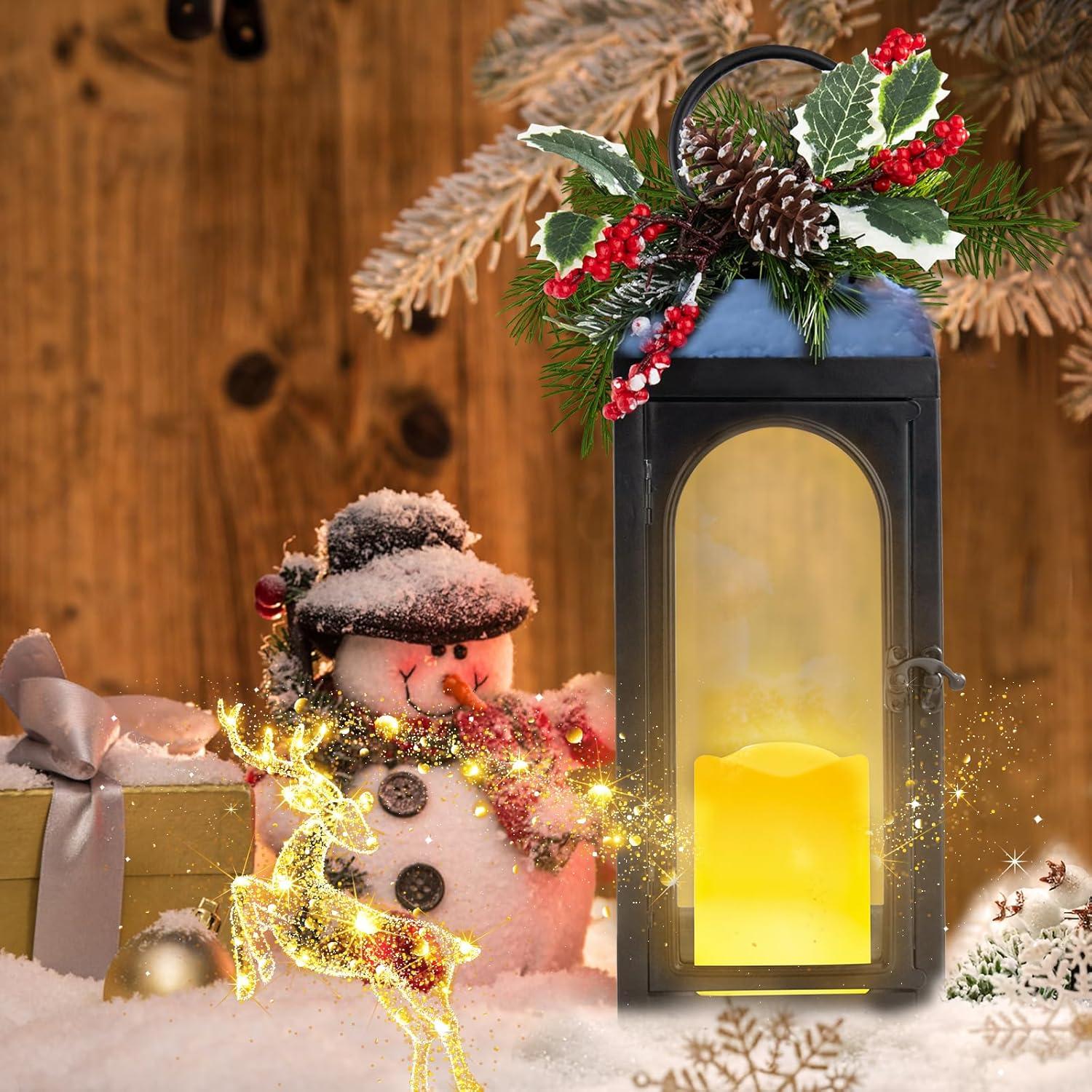 Faroles Navideños Decorativos WONDER GARDEN 40 cm con Luz LED