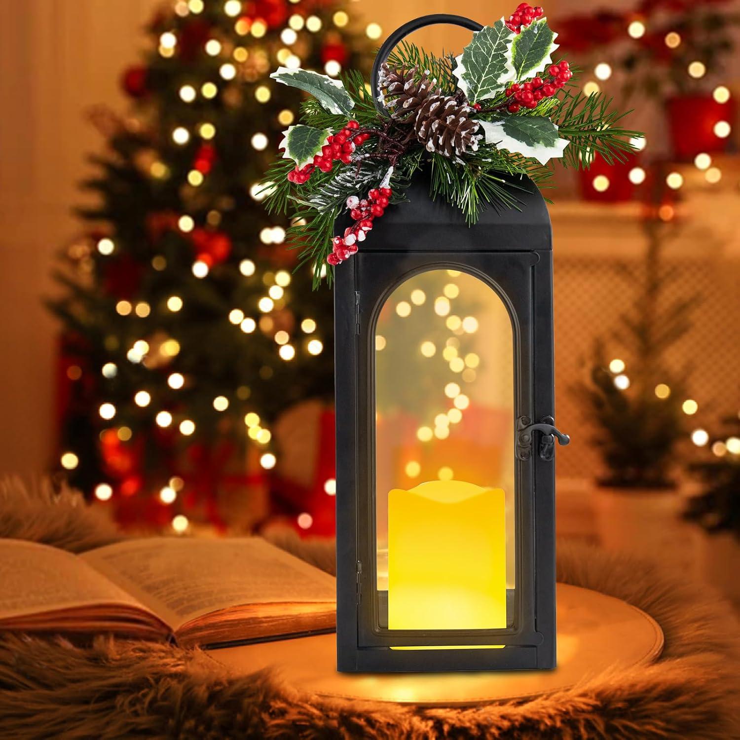 Faroles Navideños Decorativos WONDER GARDEN 40 cm con Luz LED