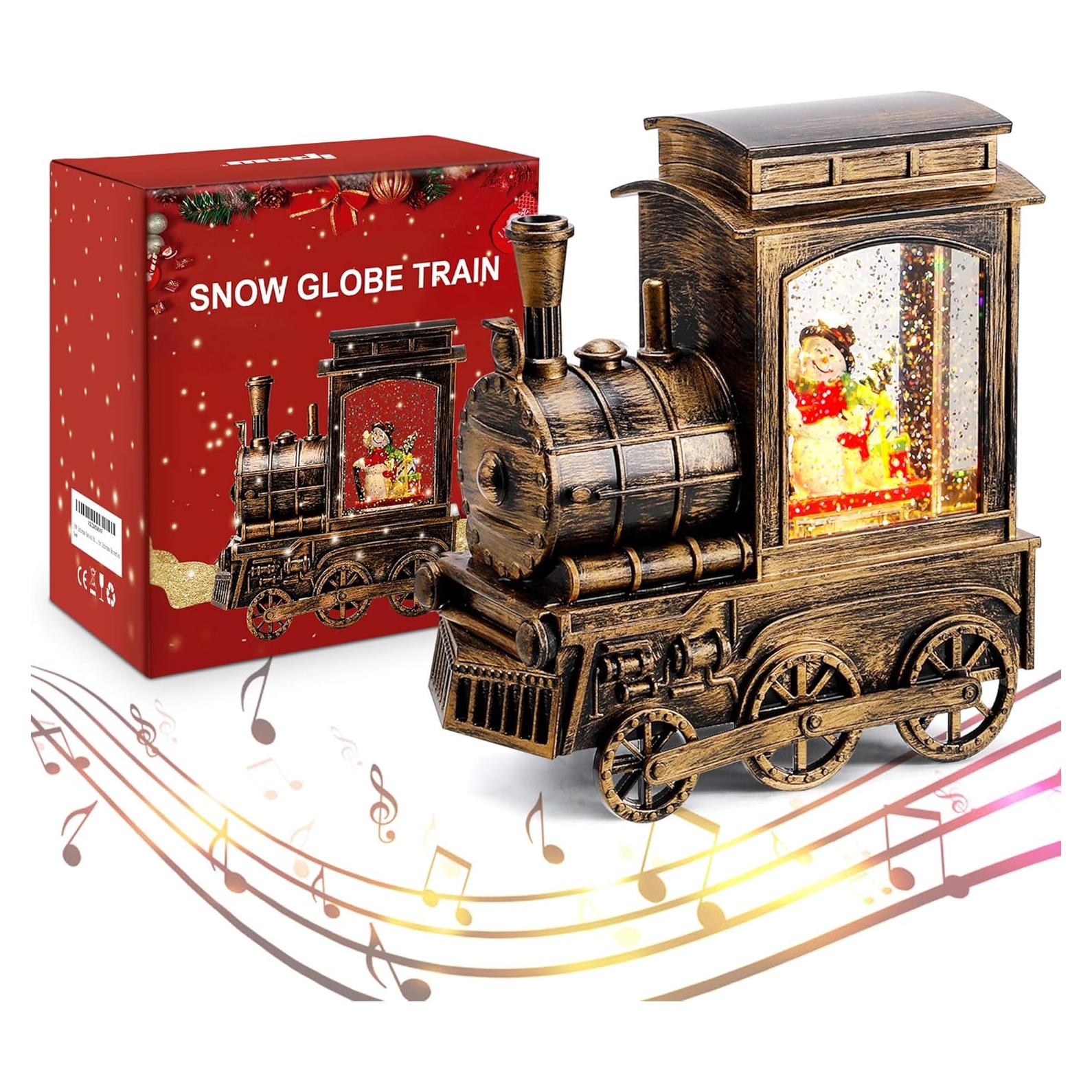 Lámpara de Globo de Nieve Navidad IPOW con Tren Musical 17.5cm