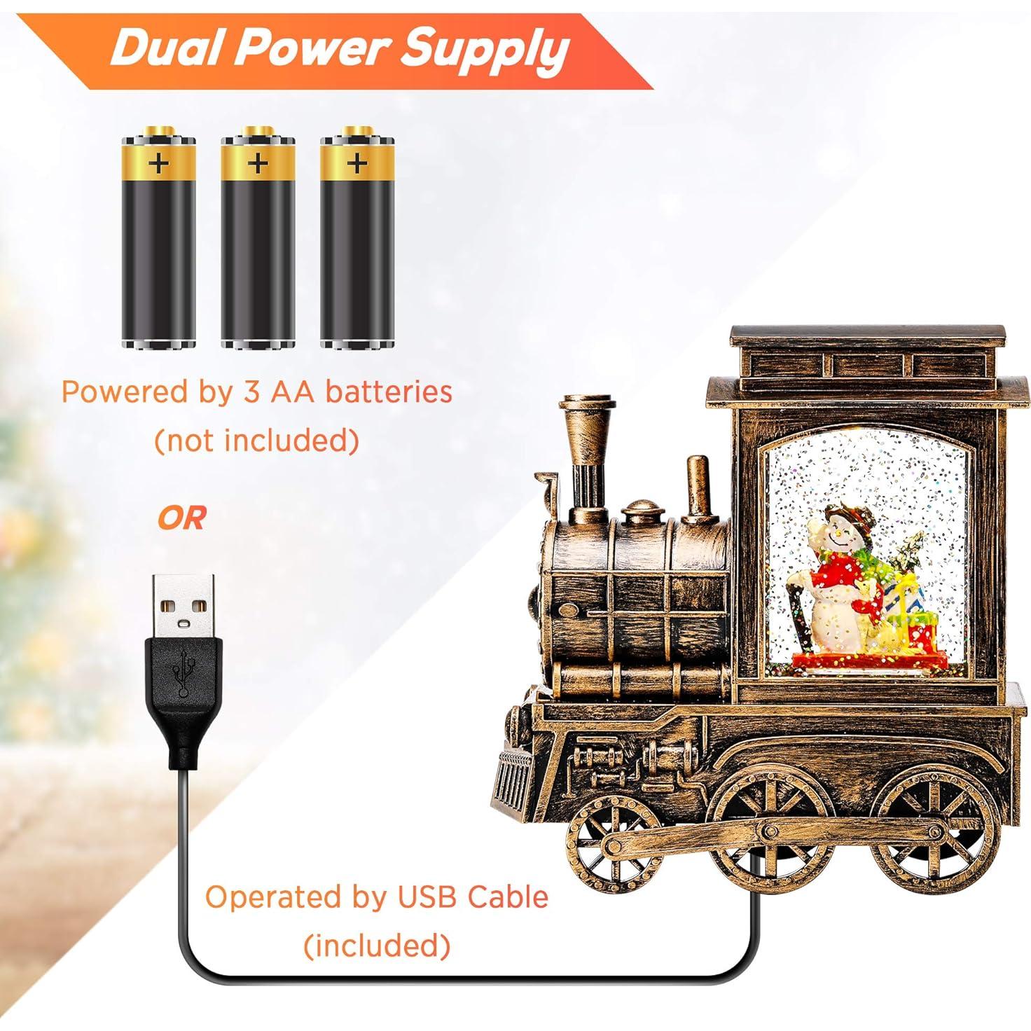 Lámpara de Globo de Nieve Navidad IPOW con Tren Musical 17.5cm