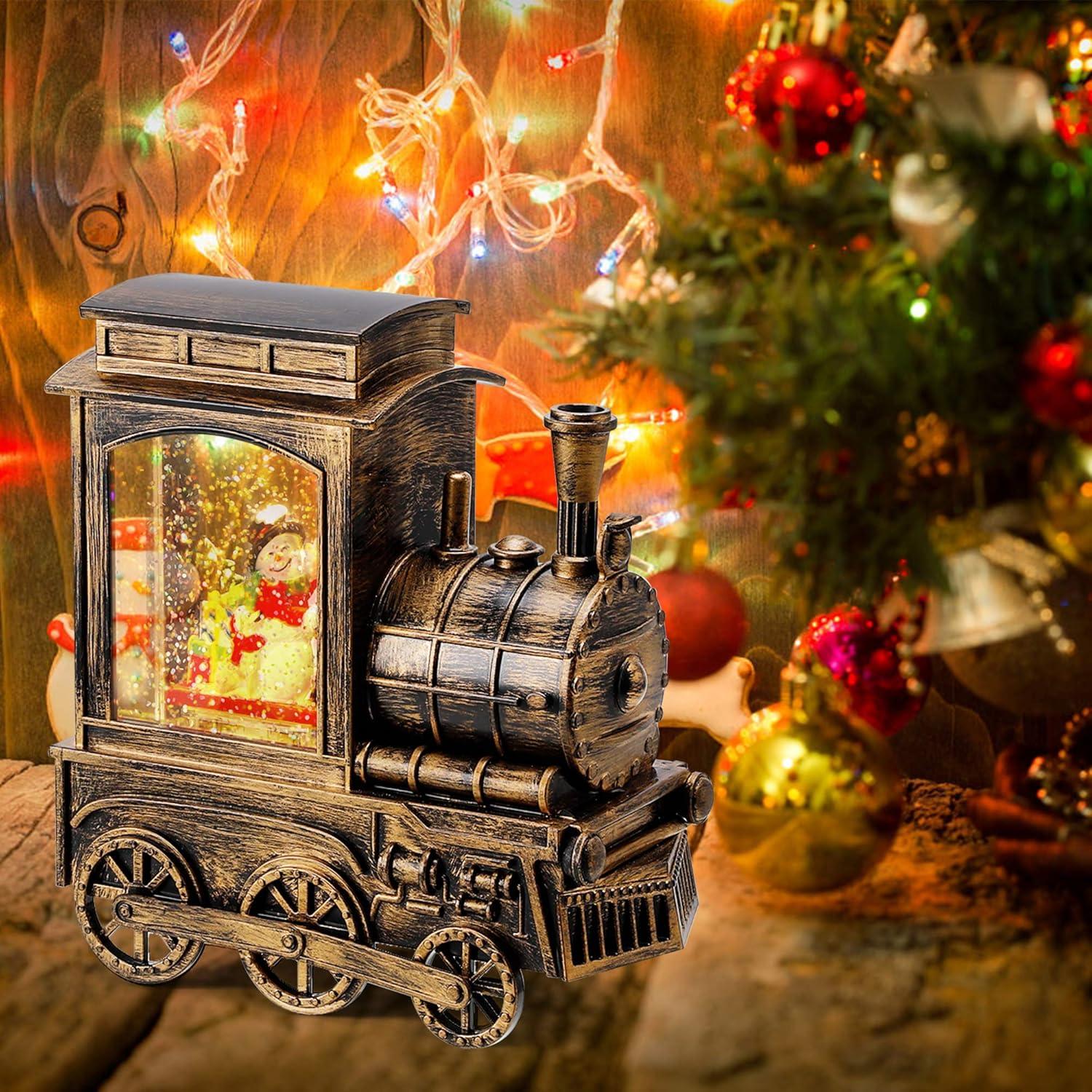 Lámpara de Globo de Nieve Navidad IPOW con Tren Musical 17.5cm