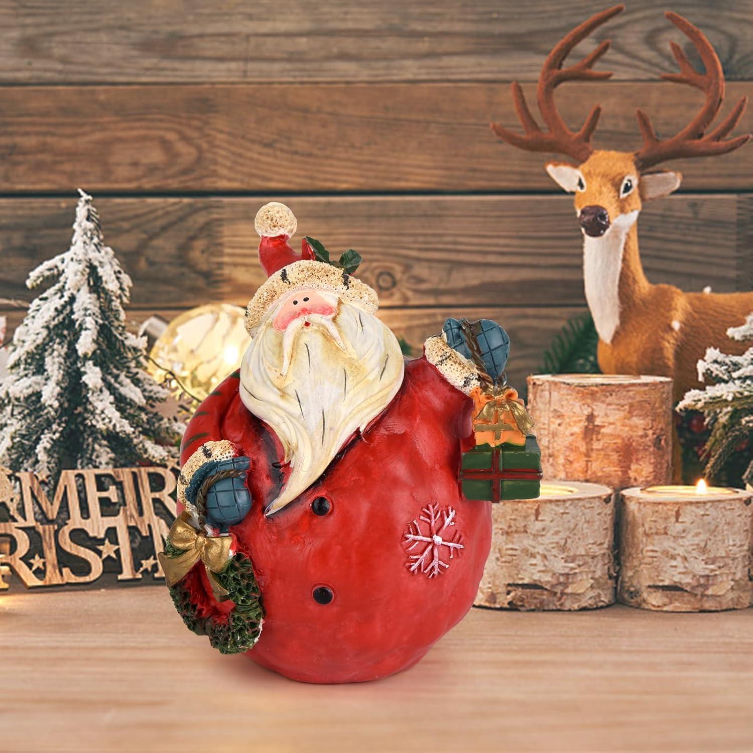 Figurita de Santa Claus Navideño KUZIUA - Adorno de Resina 8.9x10.2cm