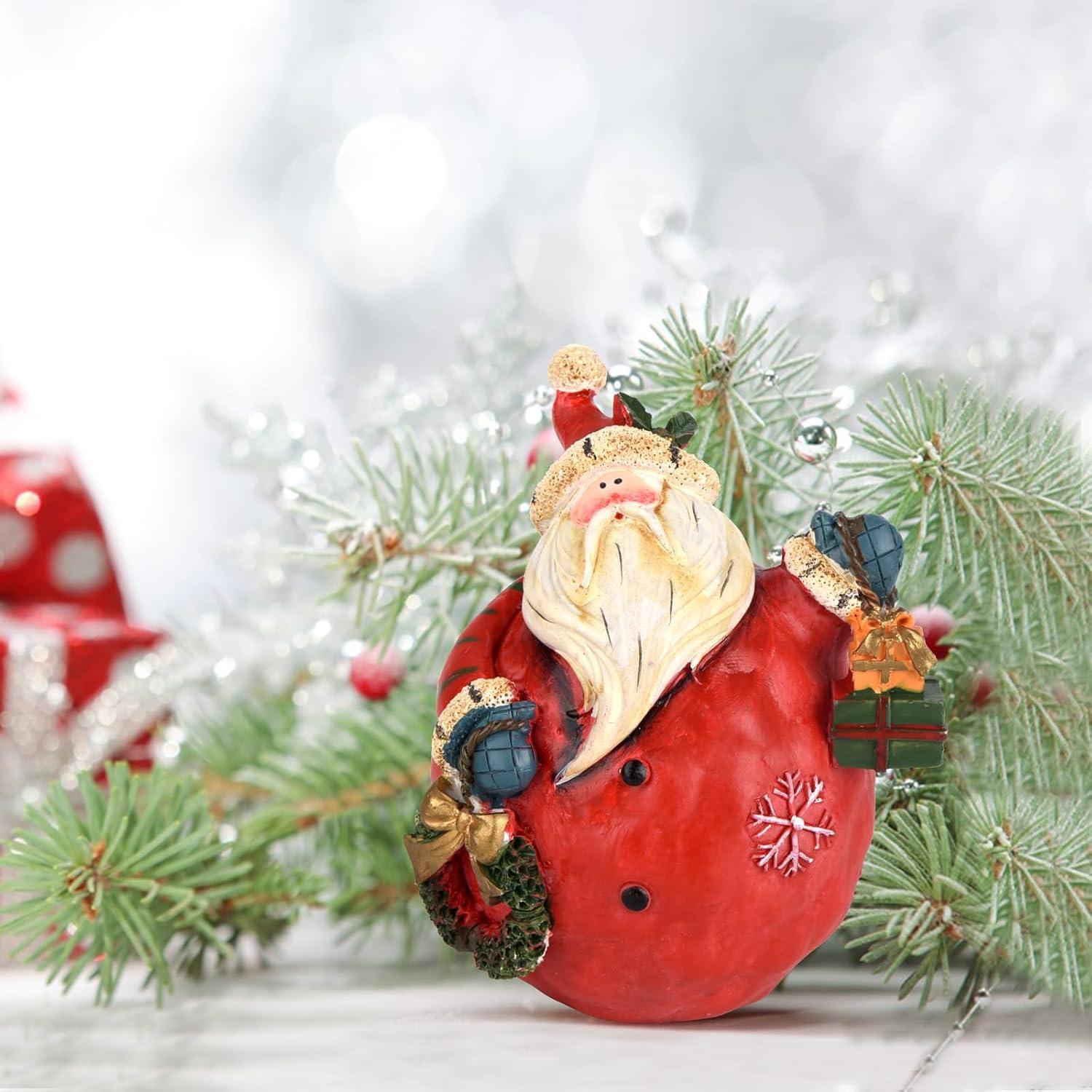 Figurita de Santa Claus Navideño KUZIUA - Adorno de Resina 8.9x10.2cm