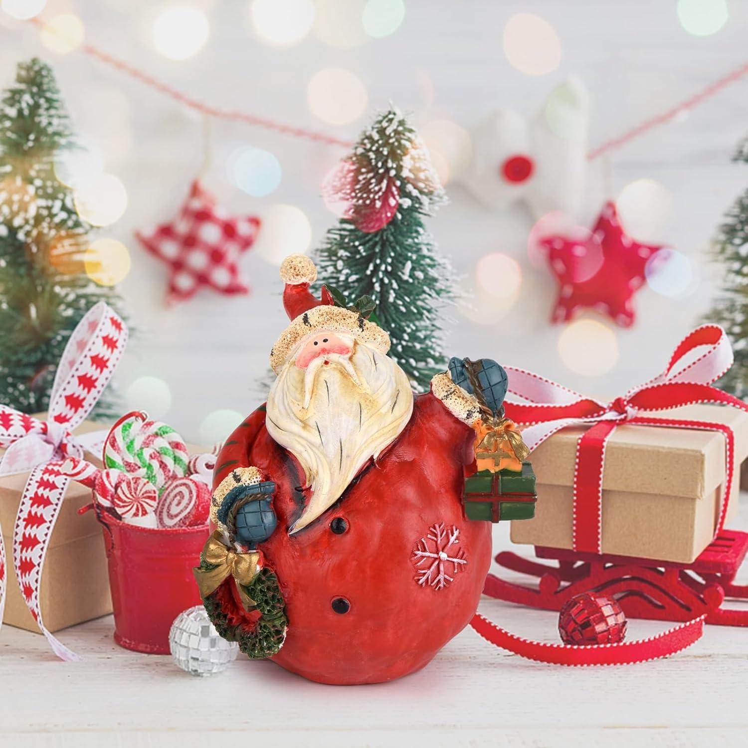 Figurita de Santa Claus Navideño KUZIUA - Adorno de Resina 8.9x10.2cm