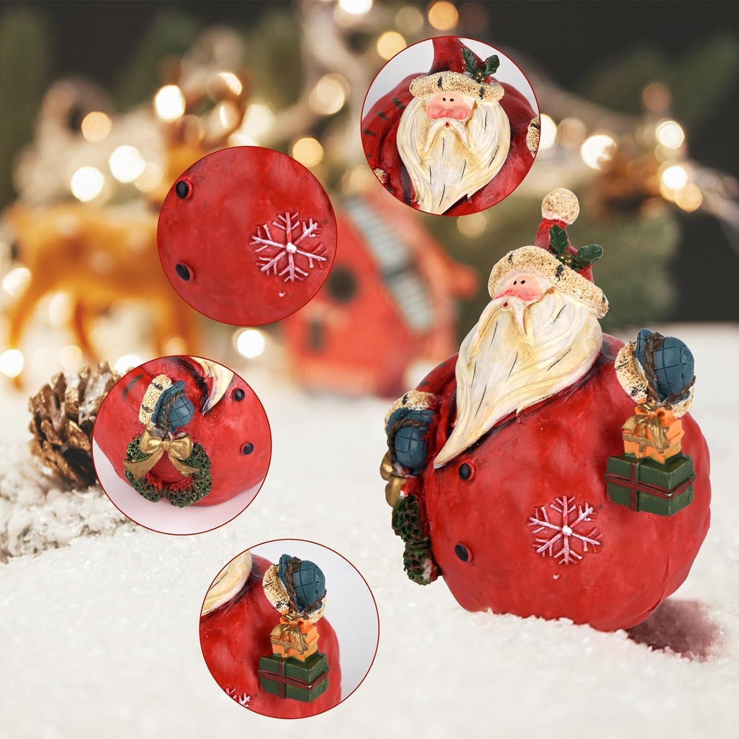 Figurita de Santa Claus Navideño KUZIUA - Adorno de Resina 8.9x10.2cm