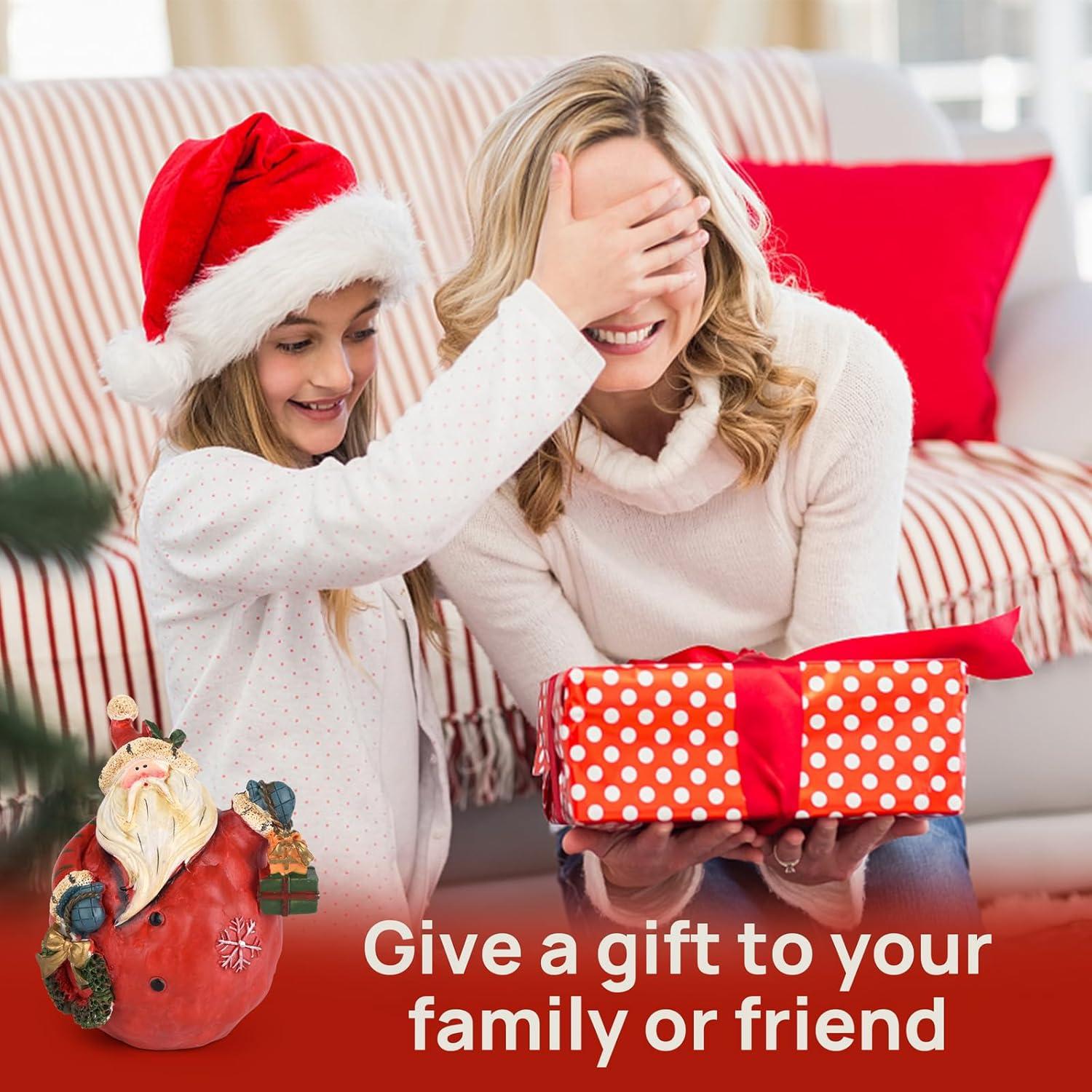 Figurita de Santa Claus Navideño KUZIUA - Adorno de Resina 8.9x10.2cm