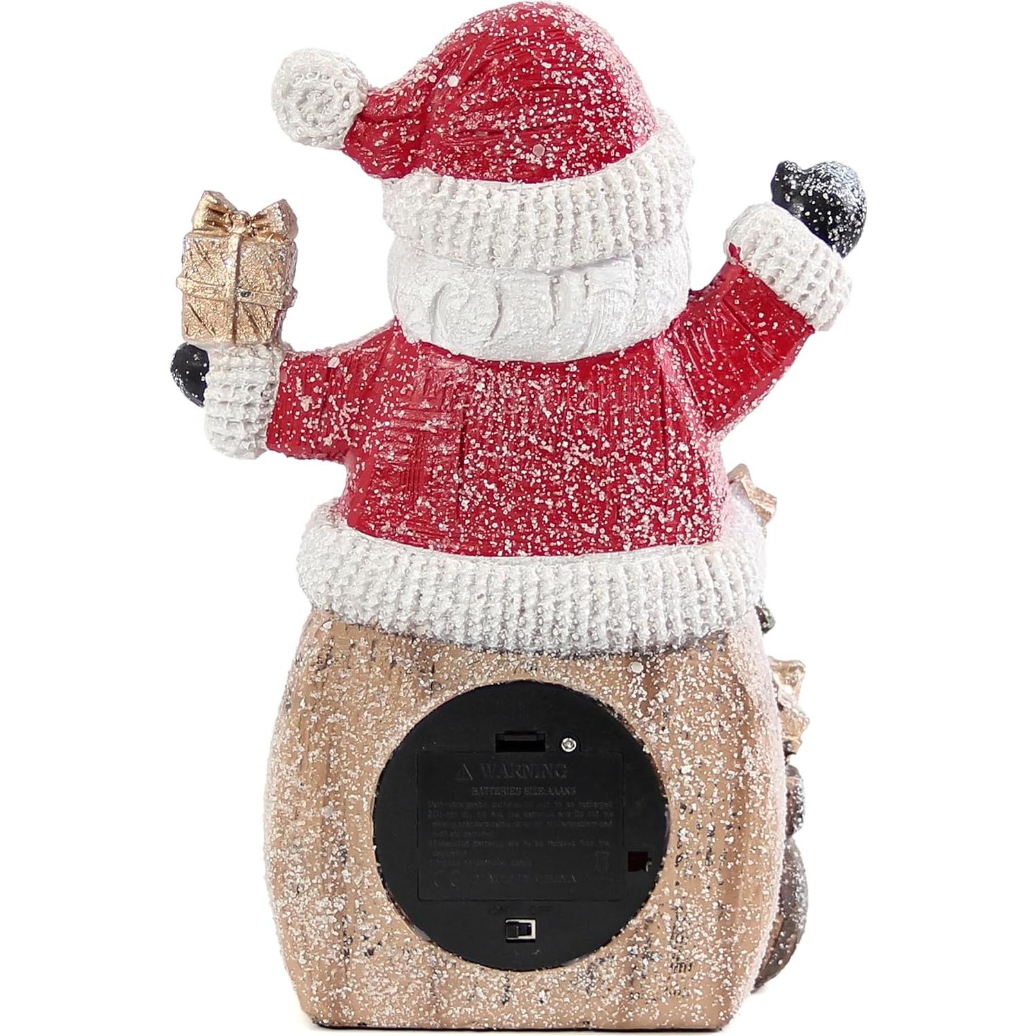 Estatua de Santa Claus con luces LED 25.4 cm Smadeer