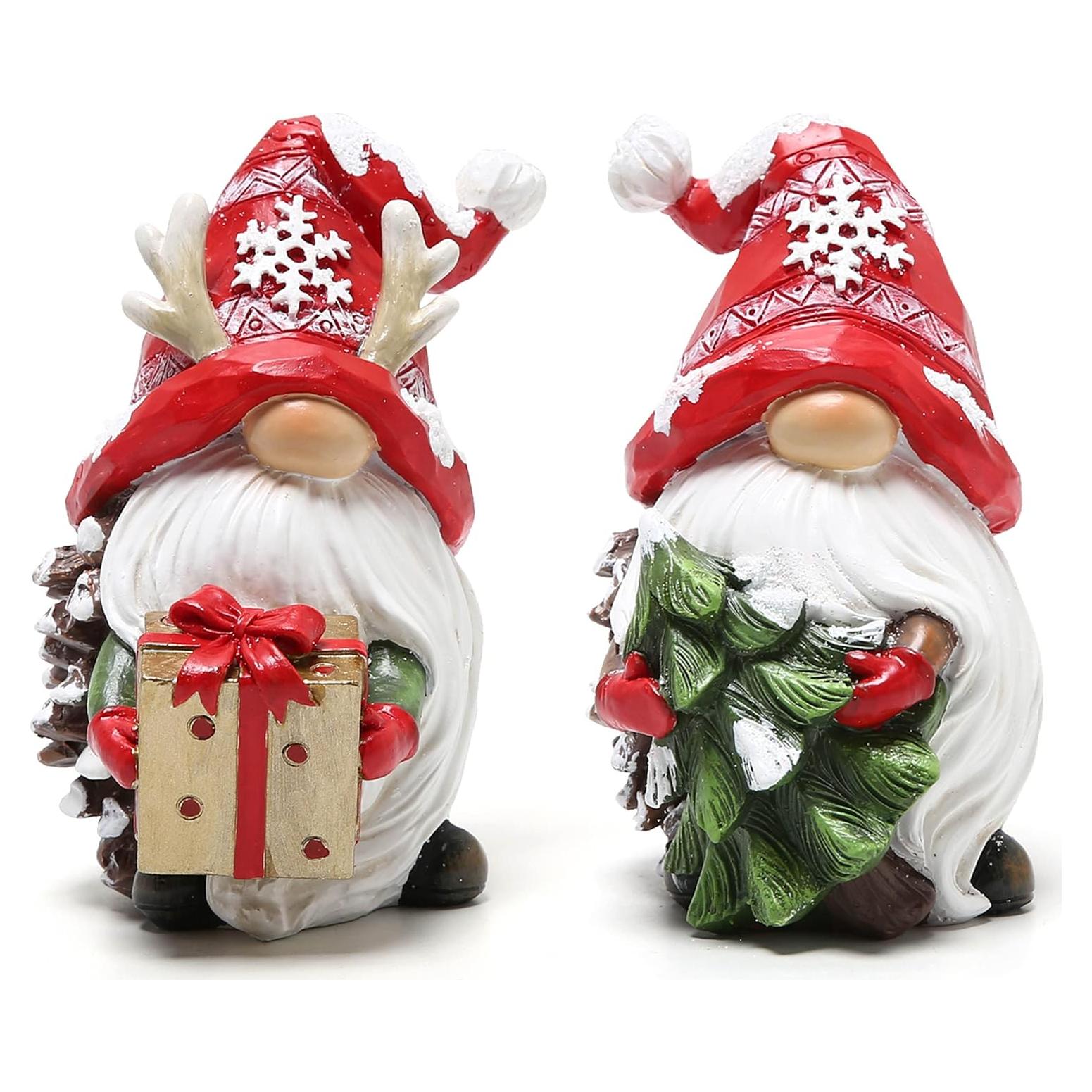 Gnomos de Resina Navideños BOYON Hechos a Mano 11.43cm