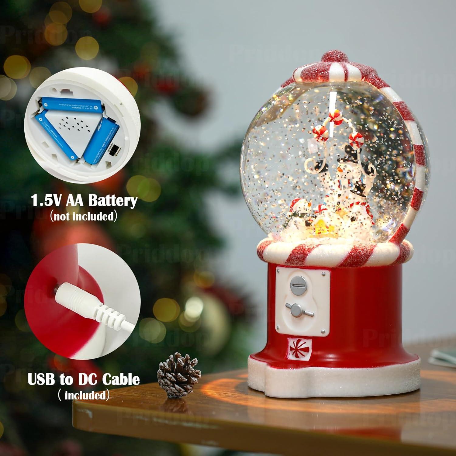 Globo de Nieve Musical Priddop 19.81 cm Temporizador USB