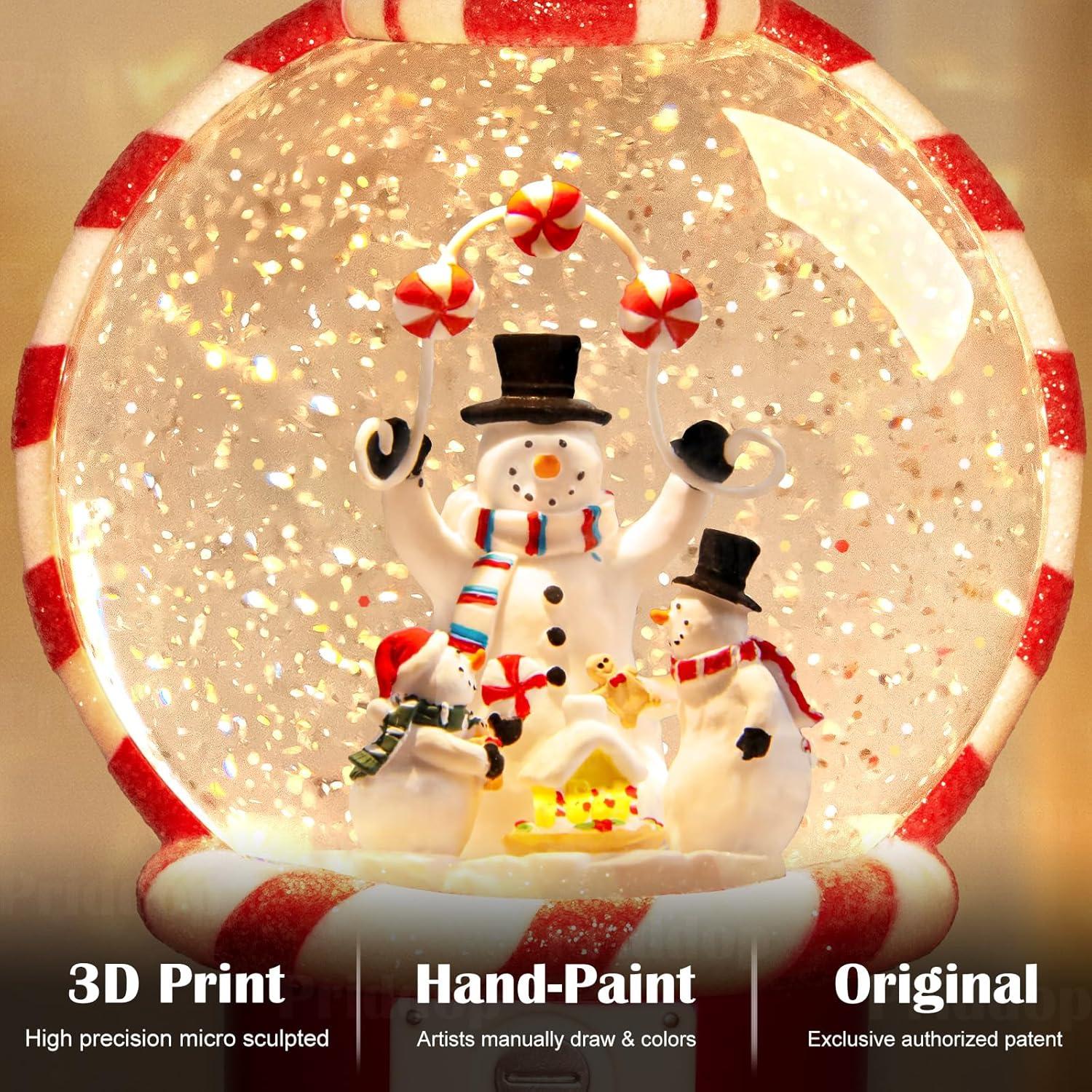 Globo de Nieve Musical Priddop 19.81 cm Temporizador USB