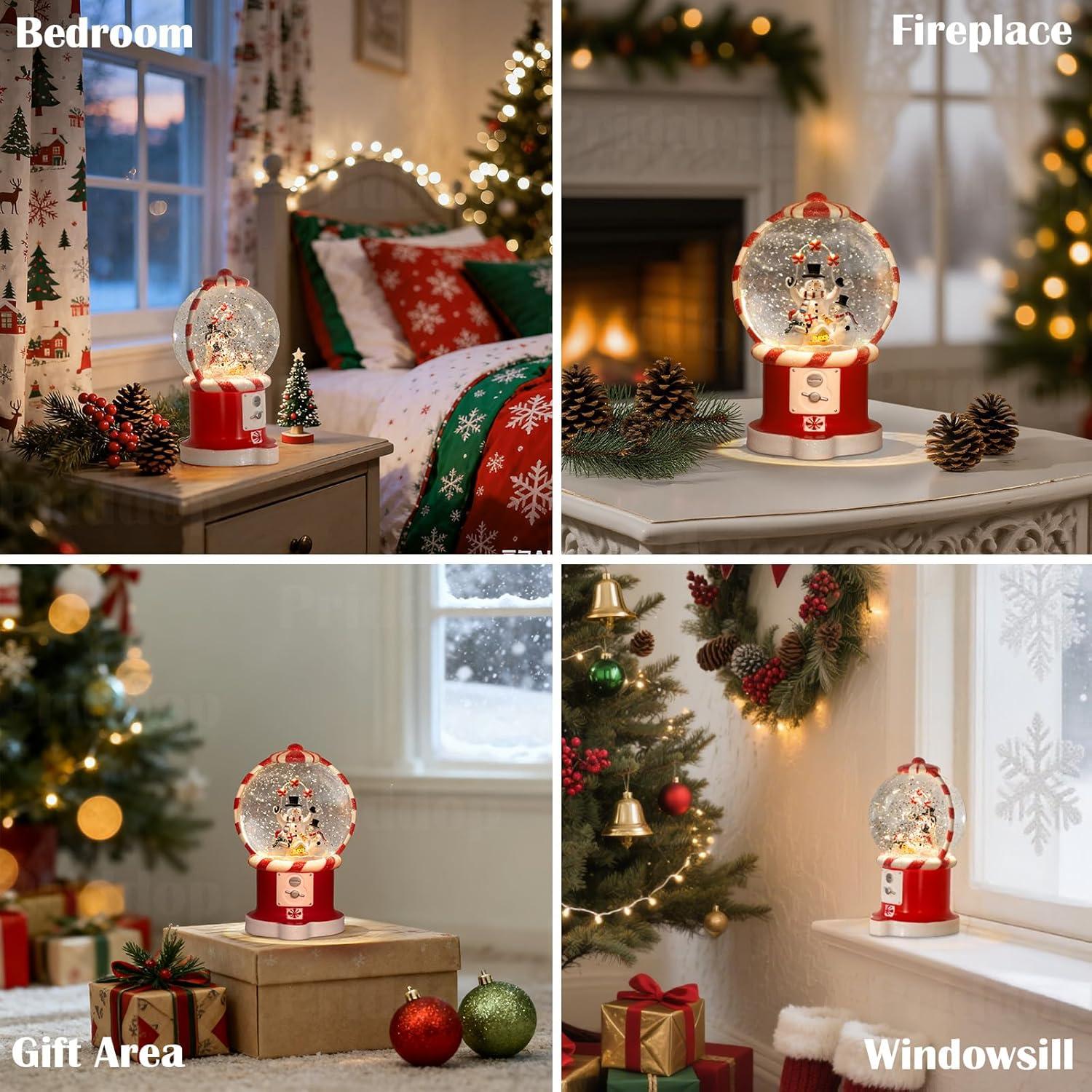 Globo de Nieve Musical Priddop 19.81 cm Temporizador USB