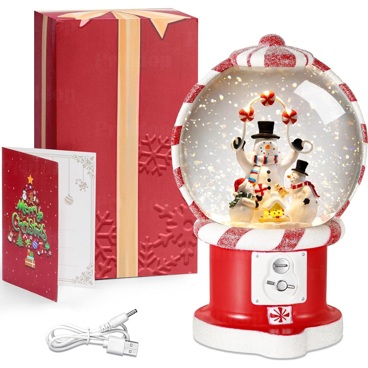 Globo de Nieve Musical Priddop 19.81 cm Temporizador USB