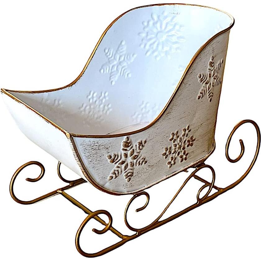 Contenedor de Metal Trineo Navidad STC World 21.6x15.2 cm