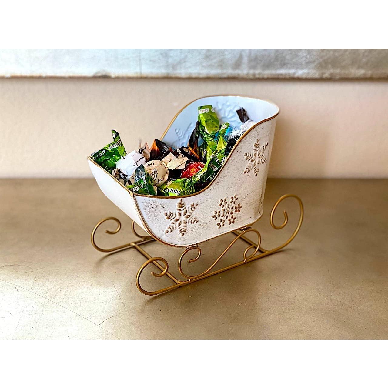 Contenedor de Metal Trineo Navidad STC World 21.6x15.2 cm