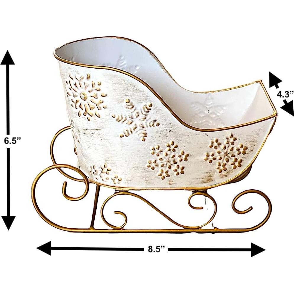 Contenedor de Metal Trineo Navidad STC World 21.6x15.2 cm